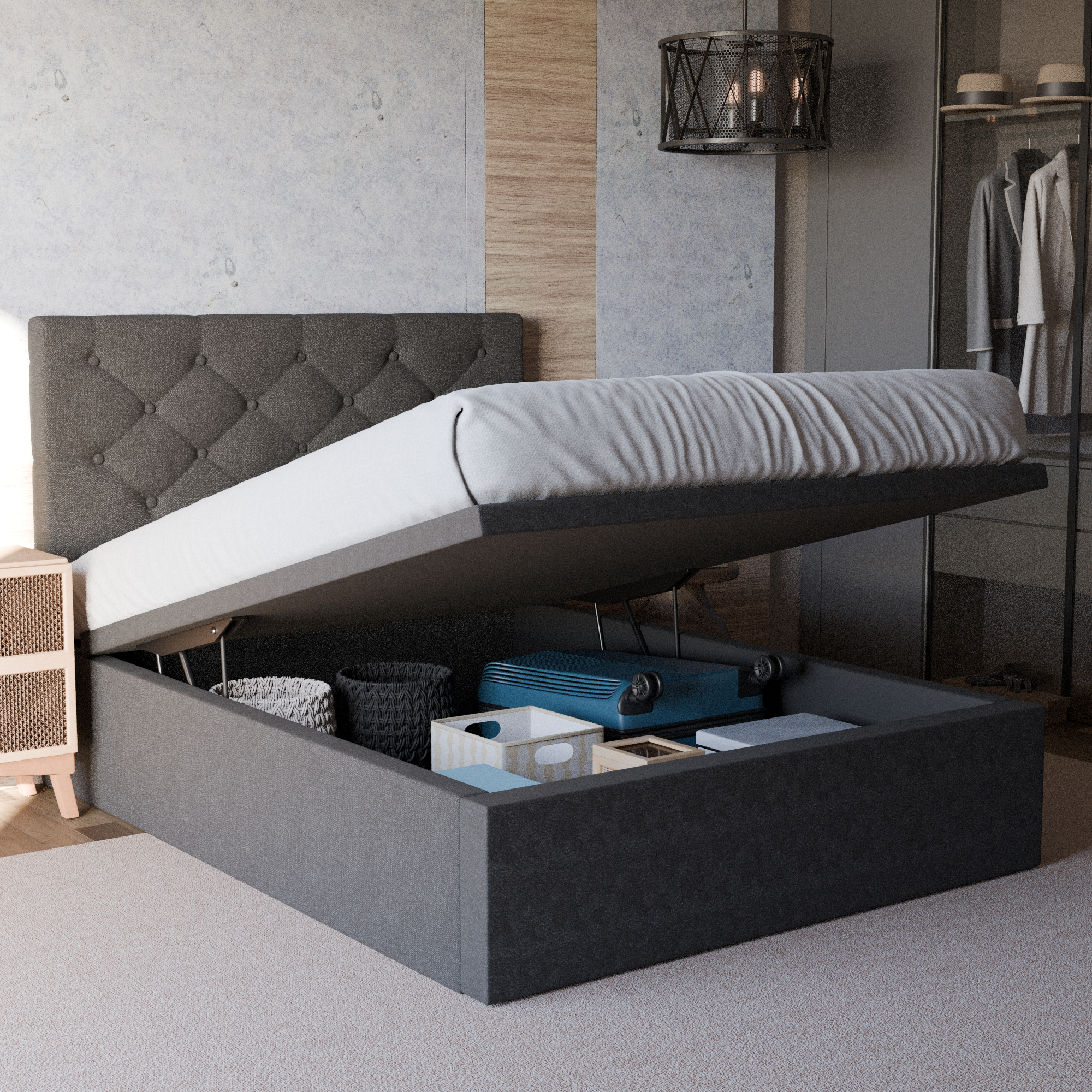 Bernardine Storage Bed Frame (Water Repellent)
