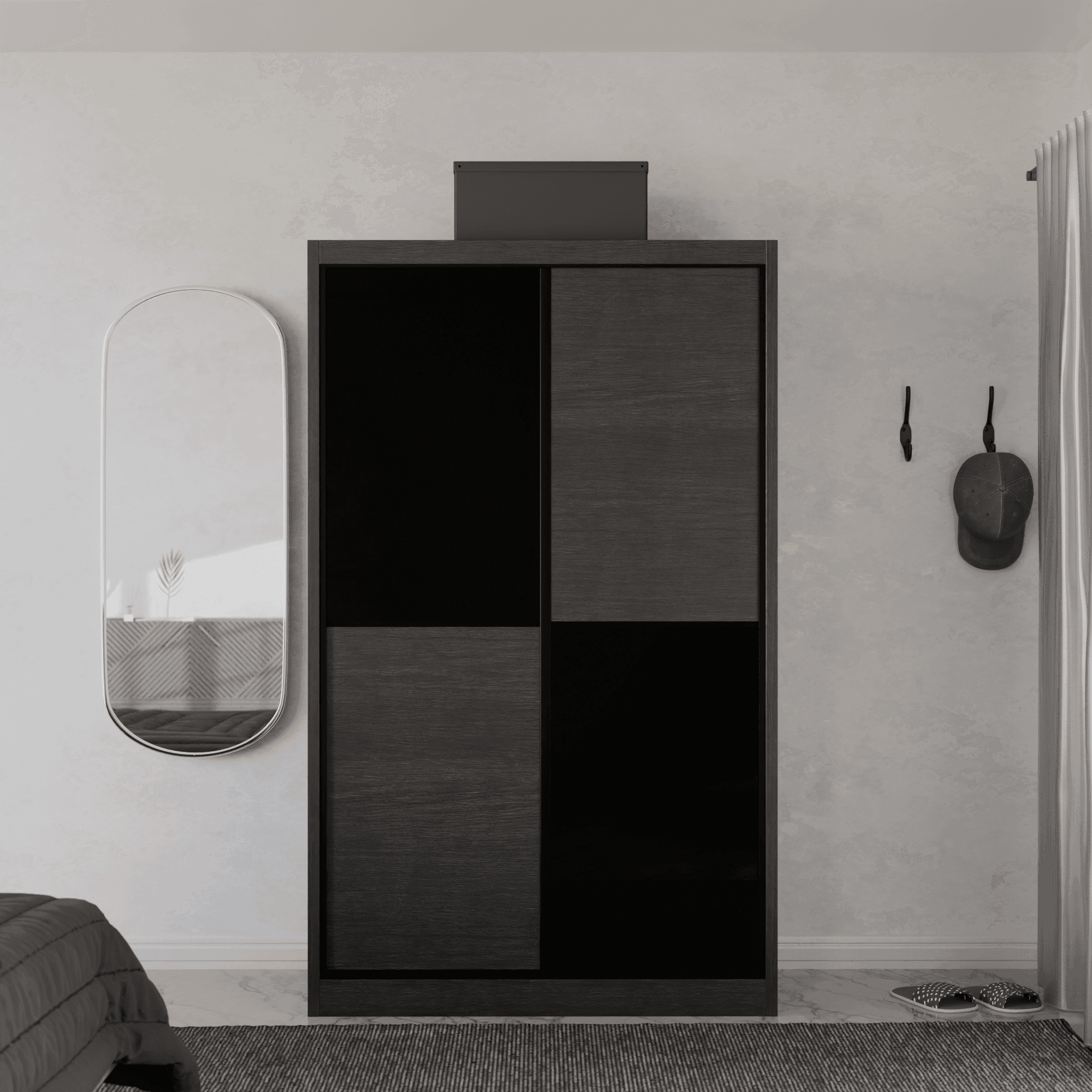 Caroline Modular Wardrobe (Black Glass)