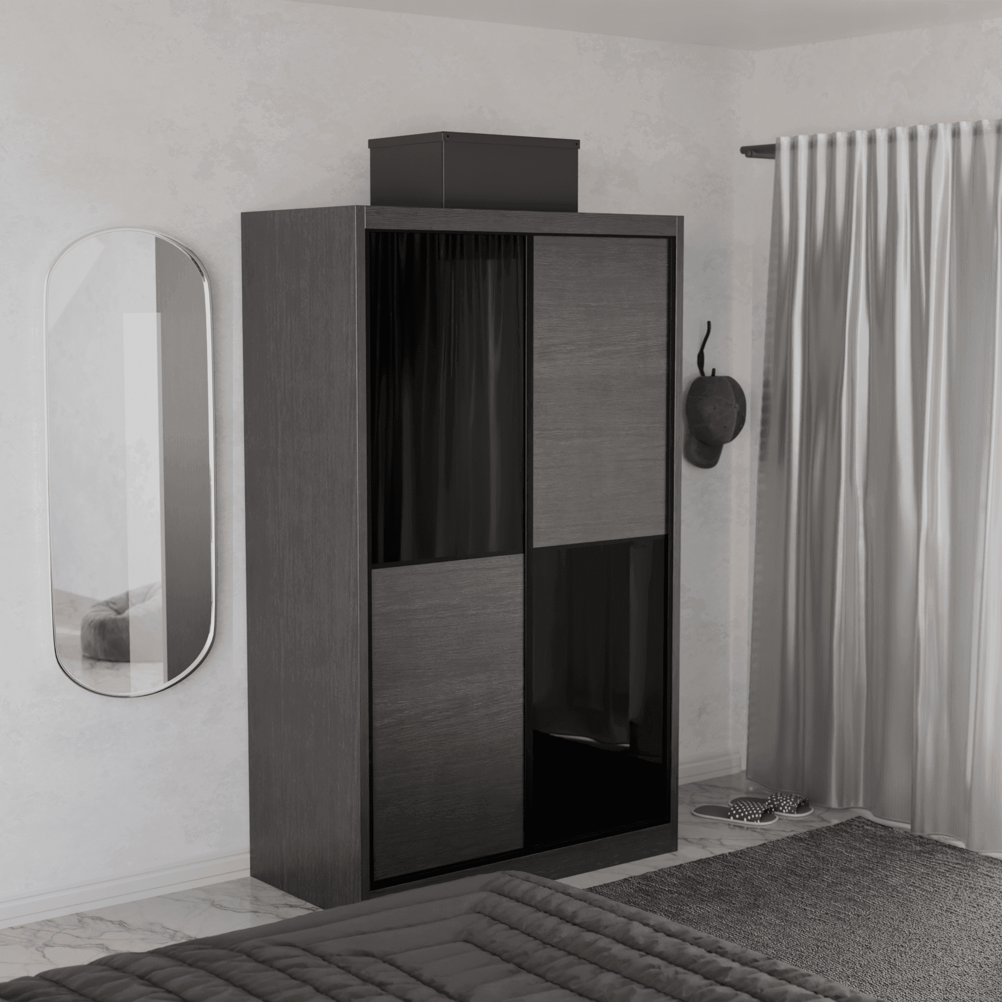 Caroline Modular Wardrobe (Black Glass)