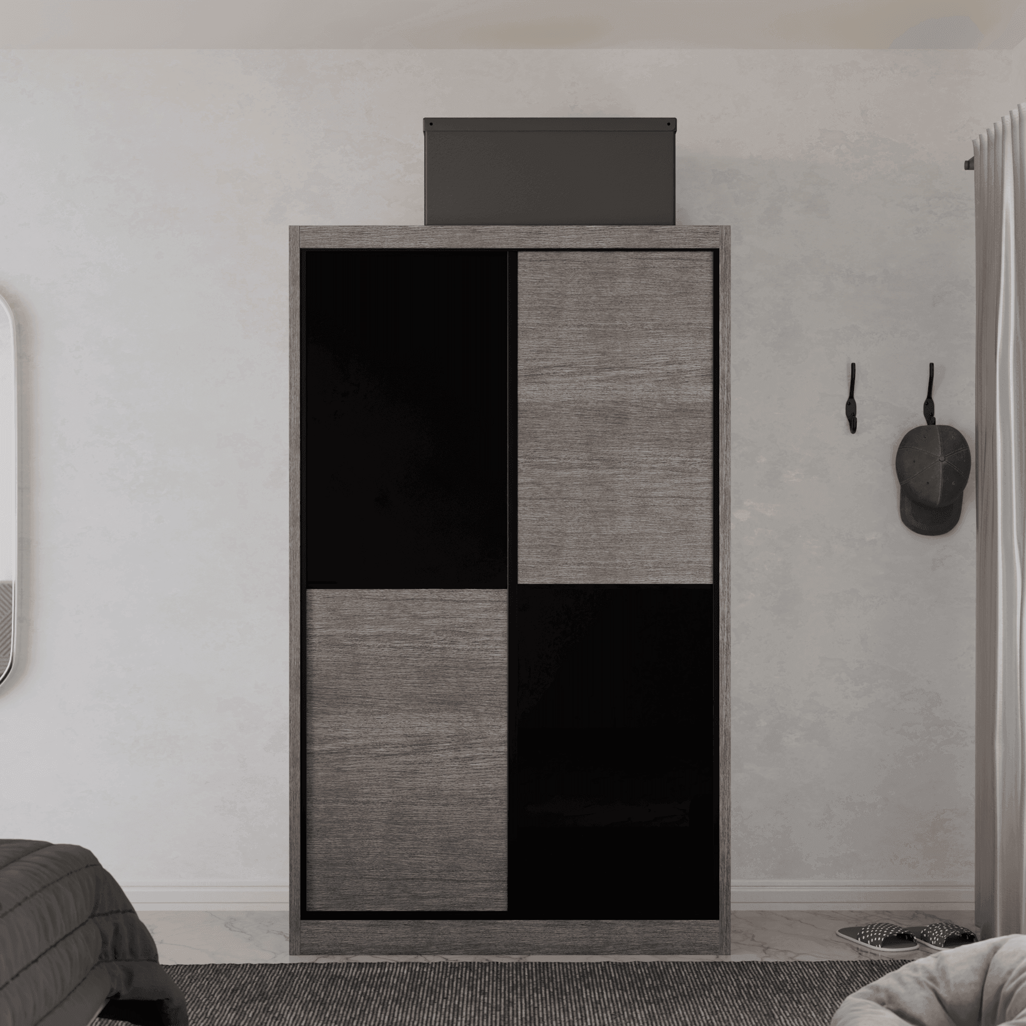 Caroline Modular Wardrobe (Black Glass)