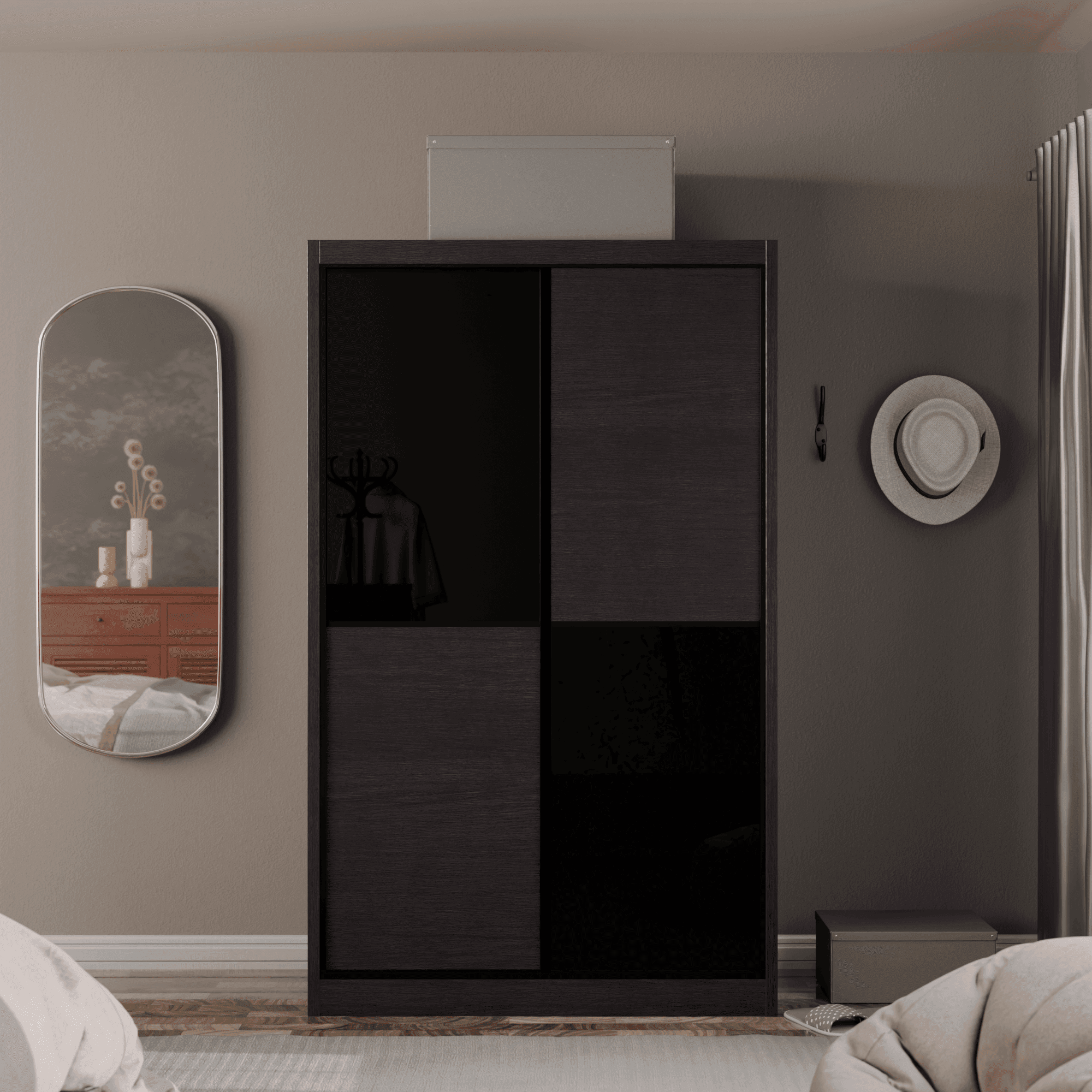 Caroline Modular Wardrobe (Black Glass)