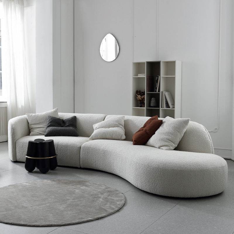 Cedar Boucle Fabric Sofa in Light Grey
