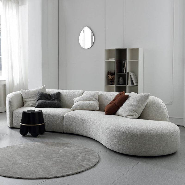 Cedar Boucle Fabric Sofa in Light Grey