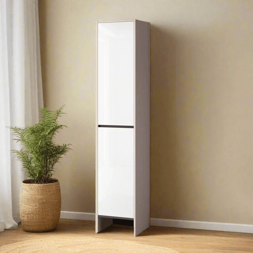 Clarisse Tall White Shoe Cabinet (37cm)