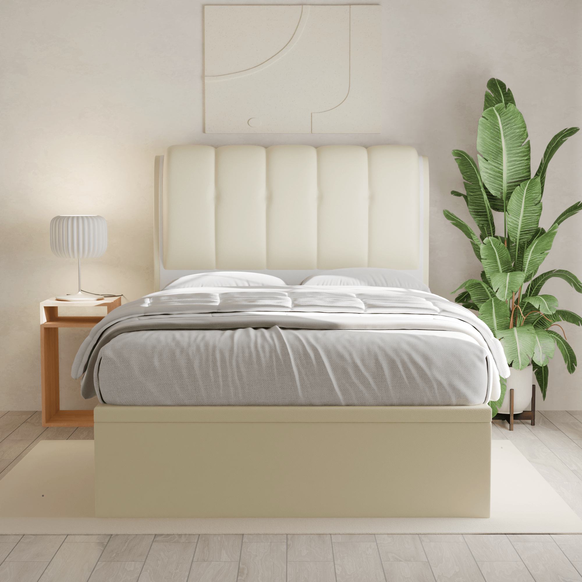 Corave Faux Leather Storage Bed