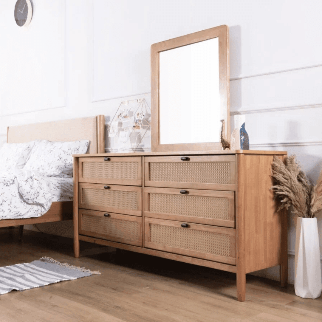 Delora Senior Rattan Wooden Chest of Drawer
