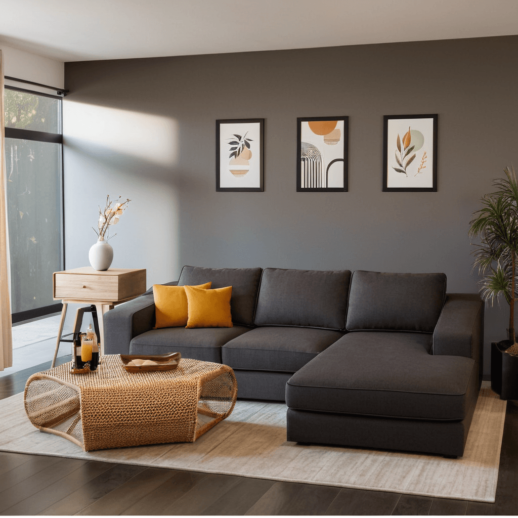 Deryk Fabric L-Shaped Sofa (Water Repellent)