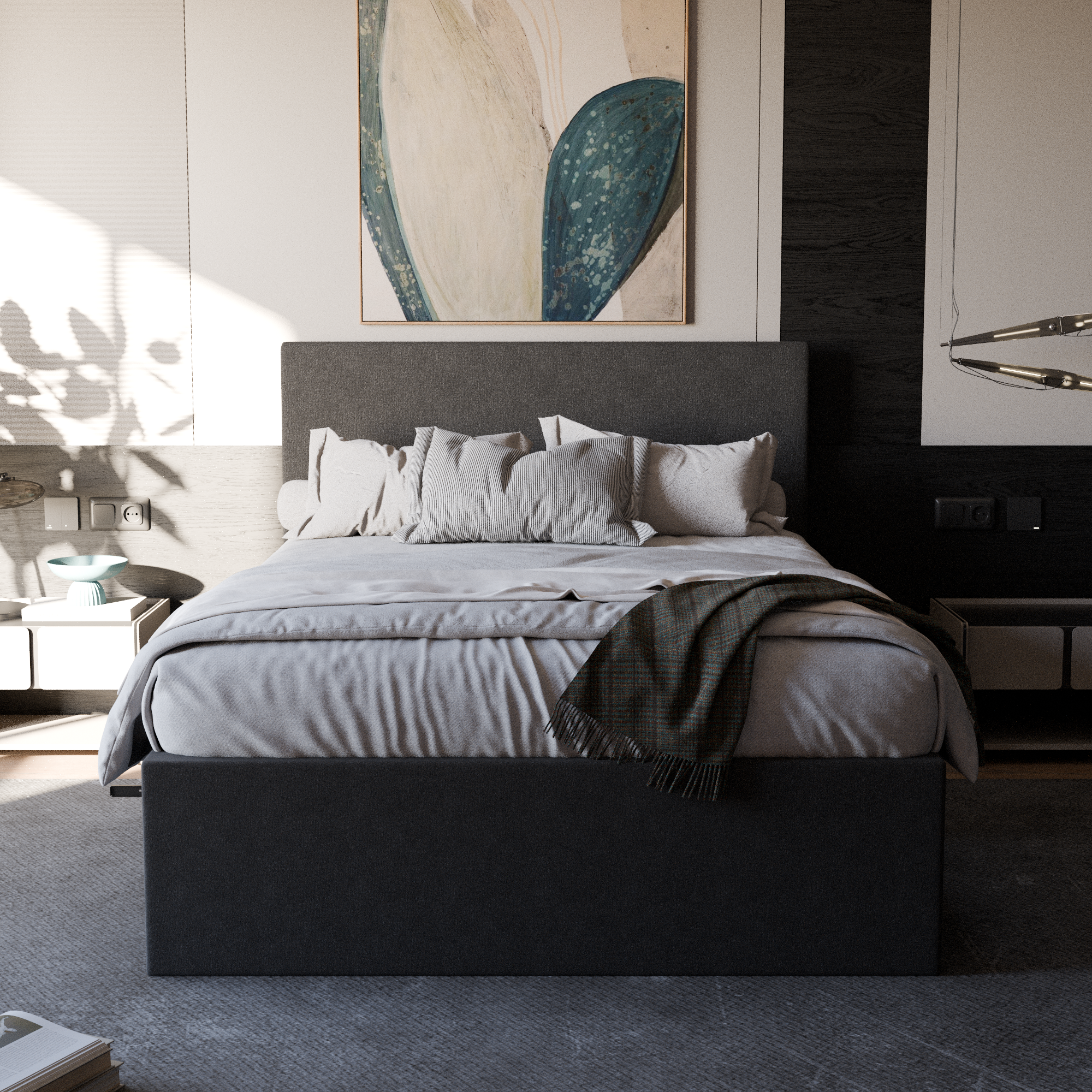 Devonne Grey Fabric Drawer Bed (Water Repellent)
