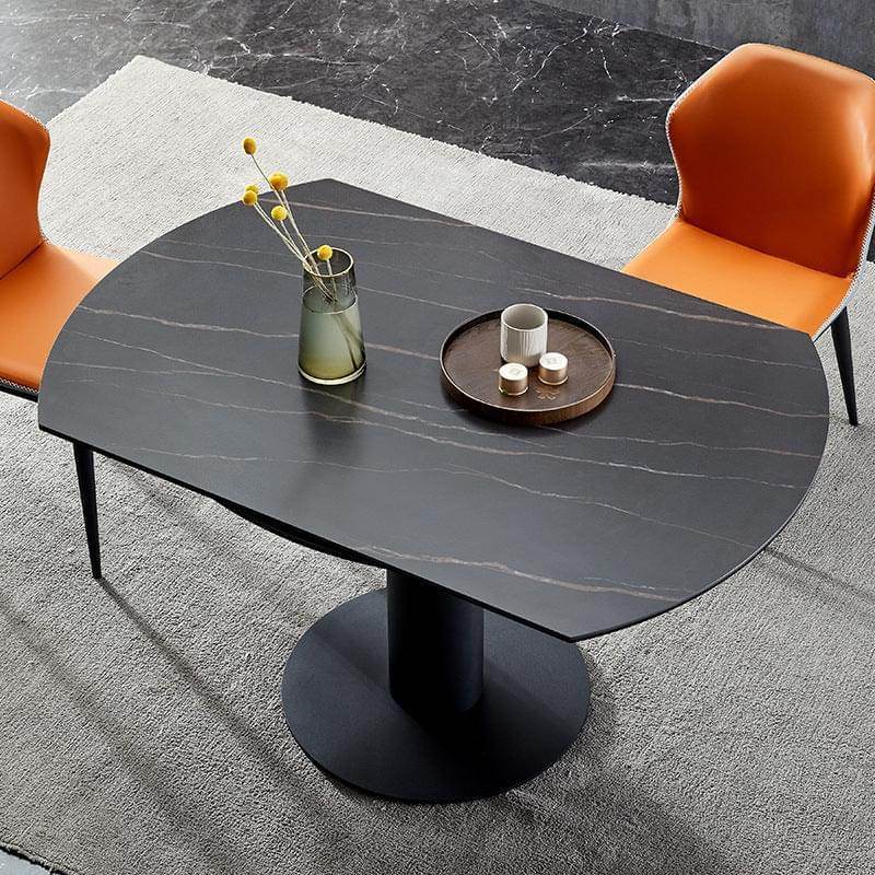 Dib Extendable Round Sintered Stone Dining Table