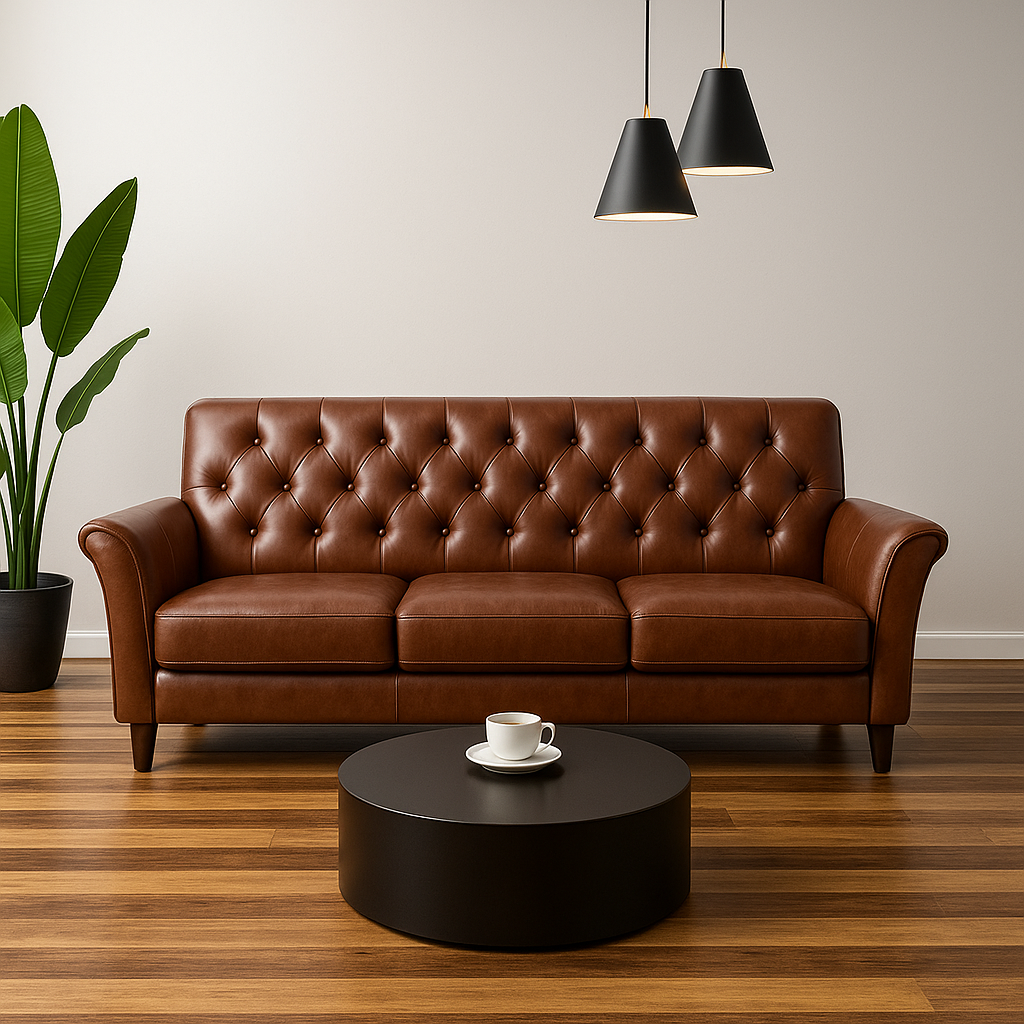 Donni Faux Leather Sofa