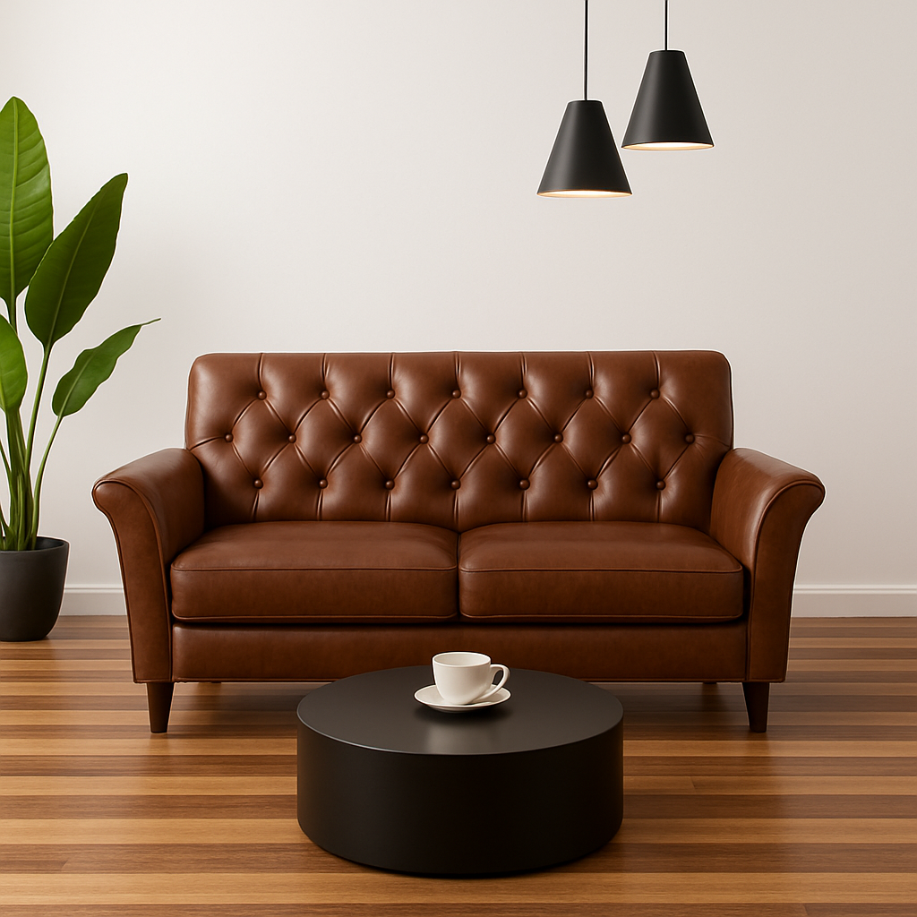 Donni Faux Leather Sofa