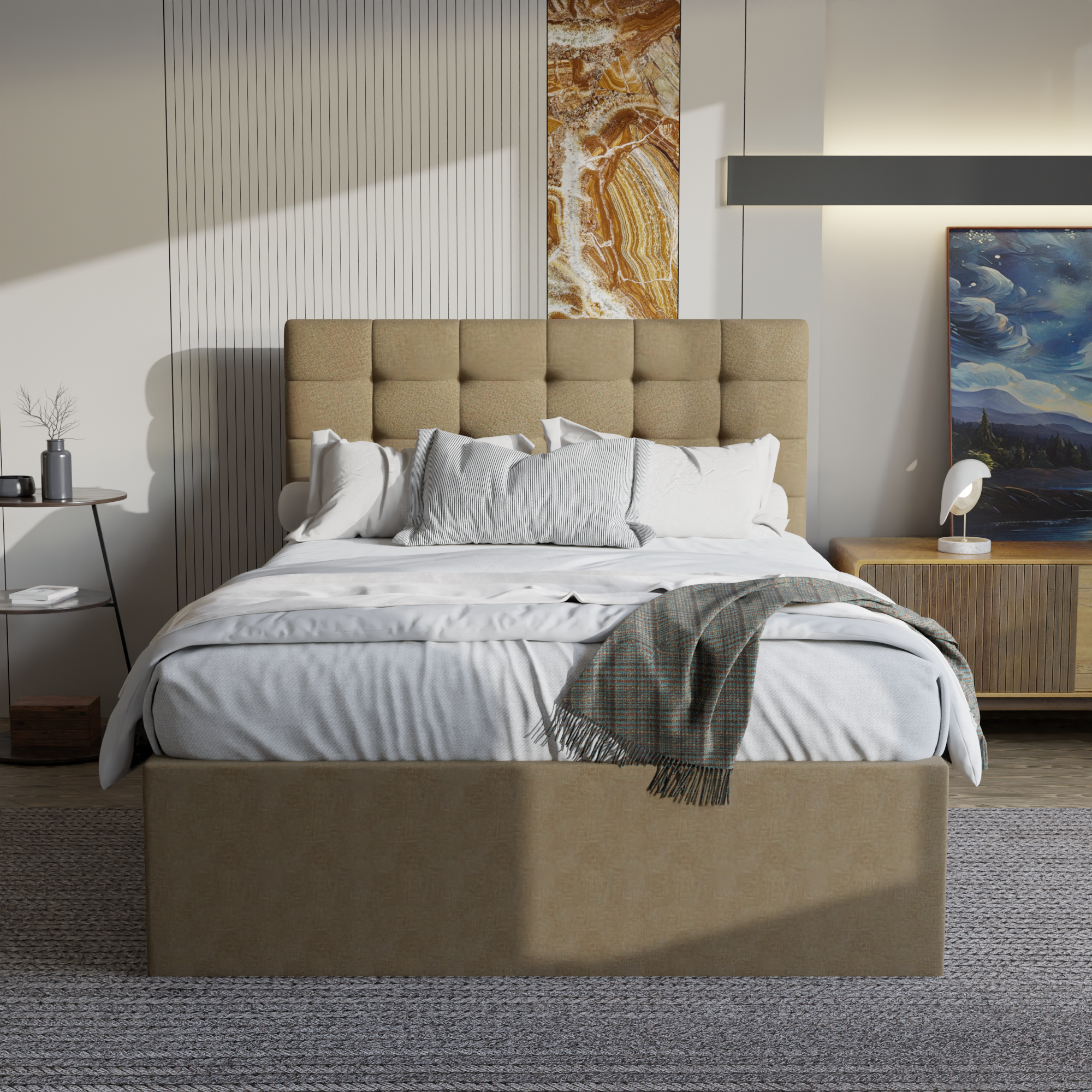 Edith Fabric Drawer Bed Frame (Water Repellent)