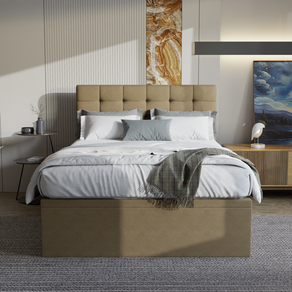 Edith Fabric Storage Bed (Water Repellent)