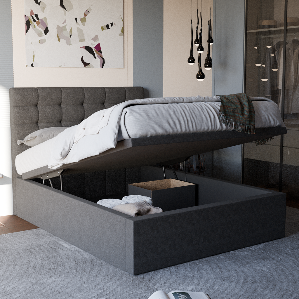 Edith Fabric Storage Bed (Water Repellent)