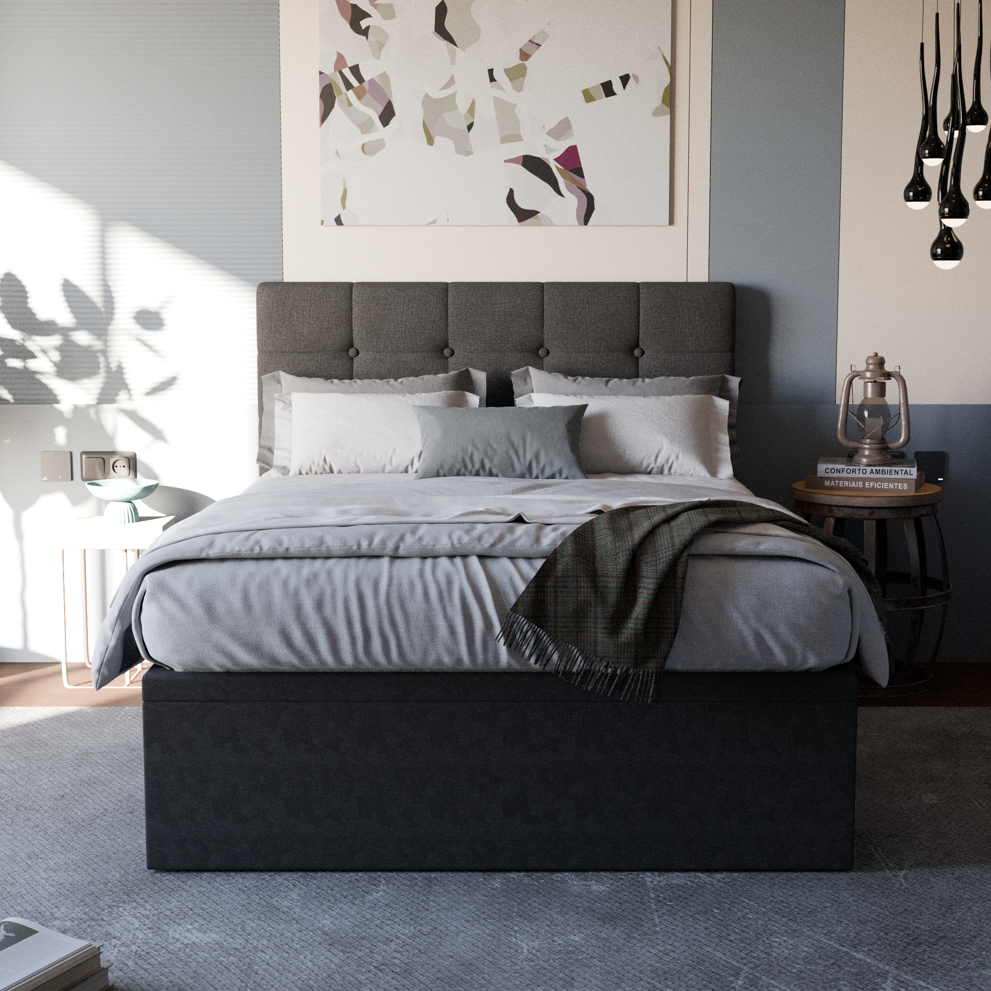 Ellie Fabric Storage Bed