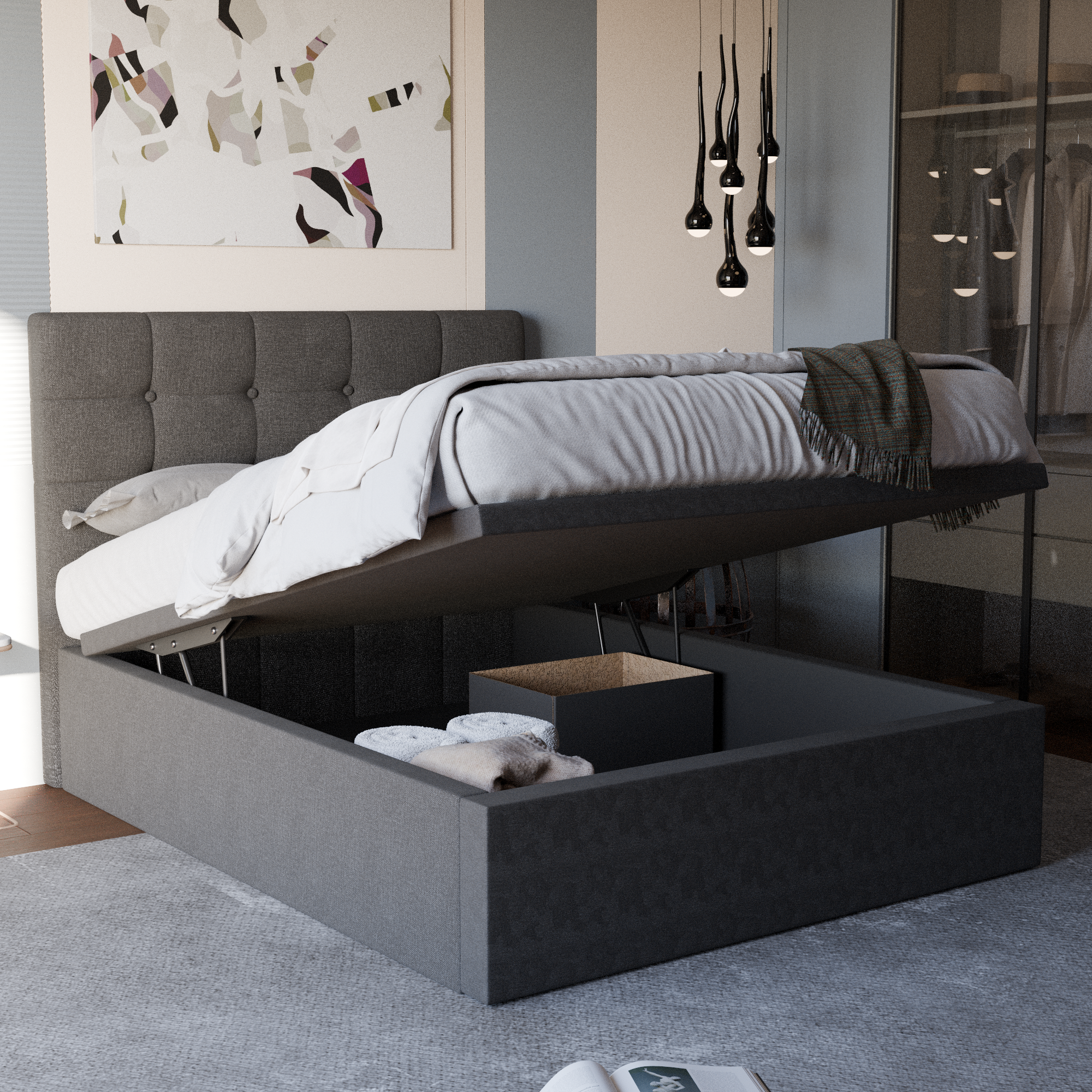 Ellie Fabric Storage Bed