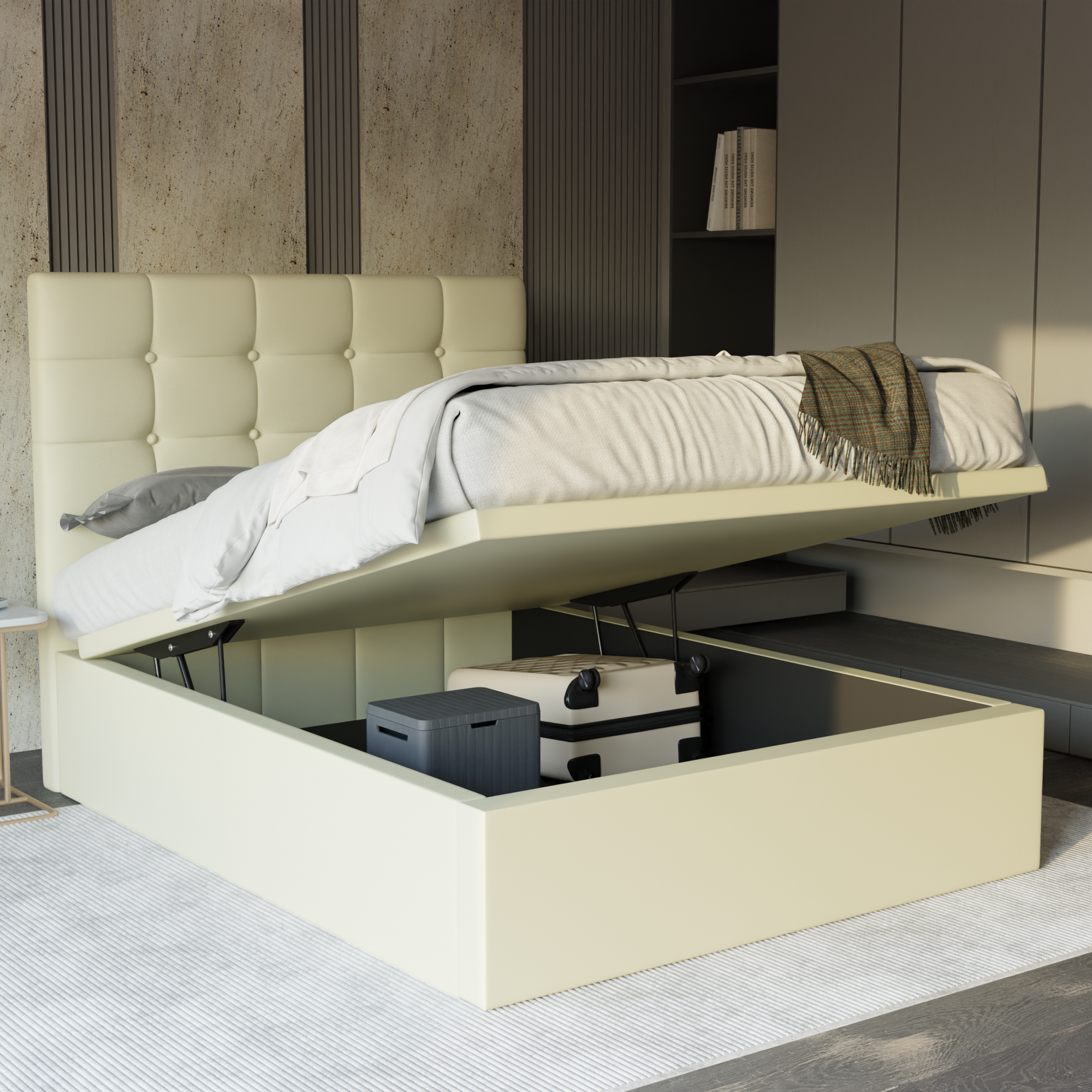 Ellie Faux Leather Storage Bed