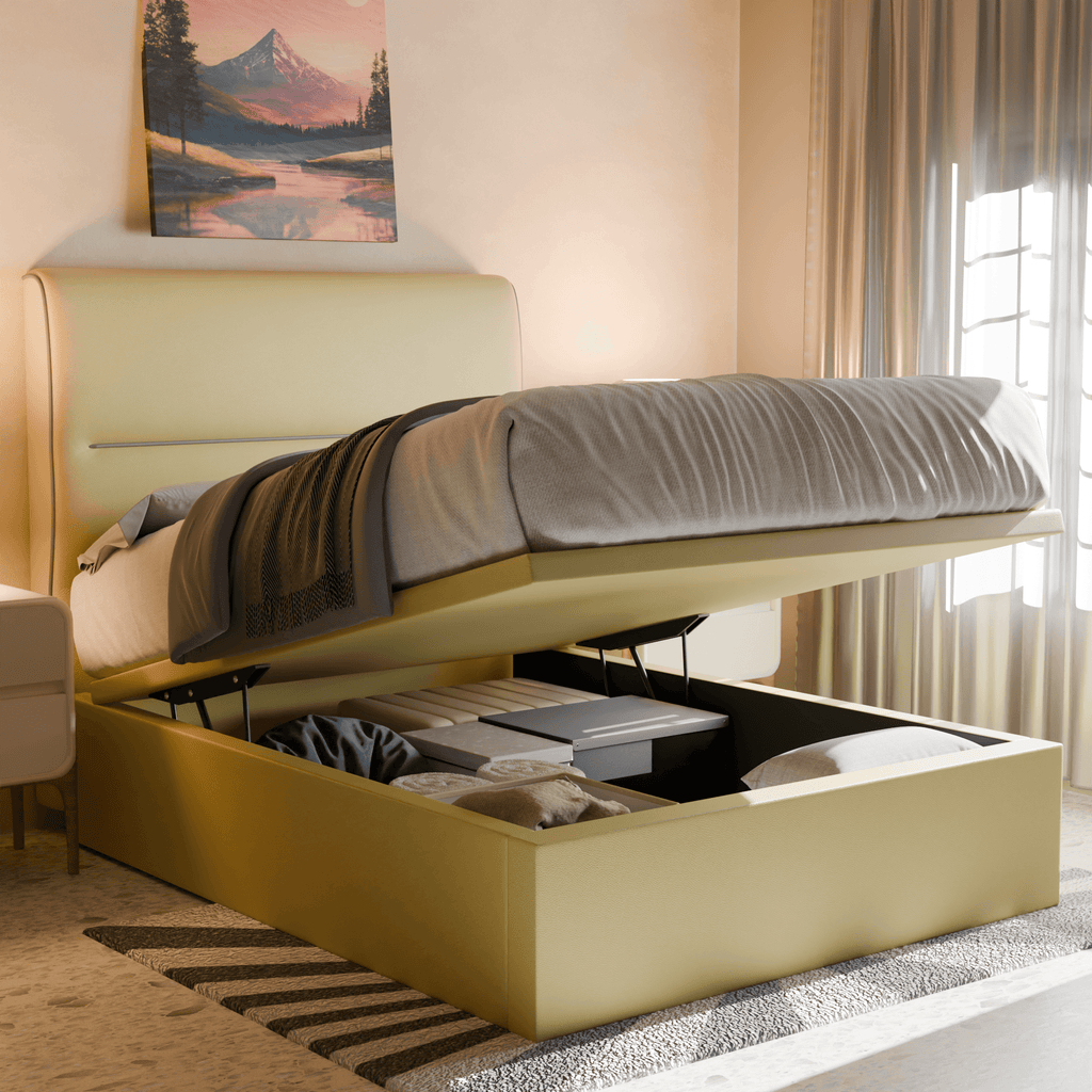 Emilia Faux Leather Storage Bed