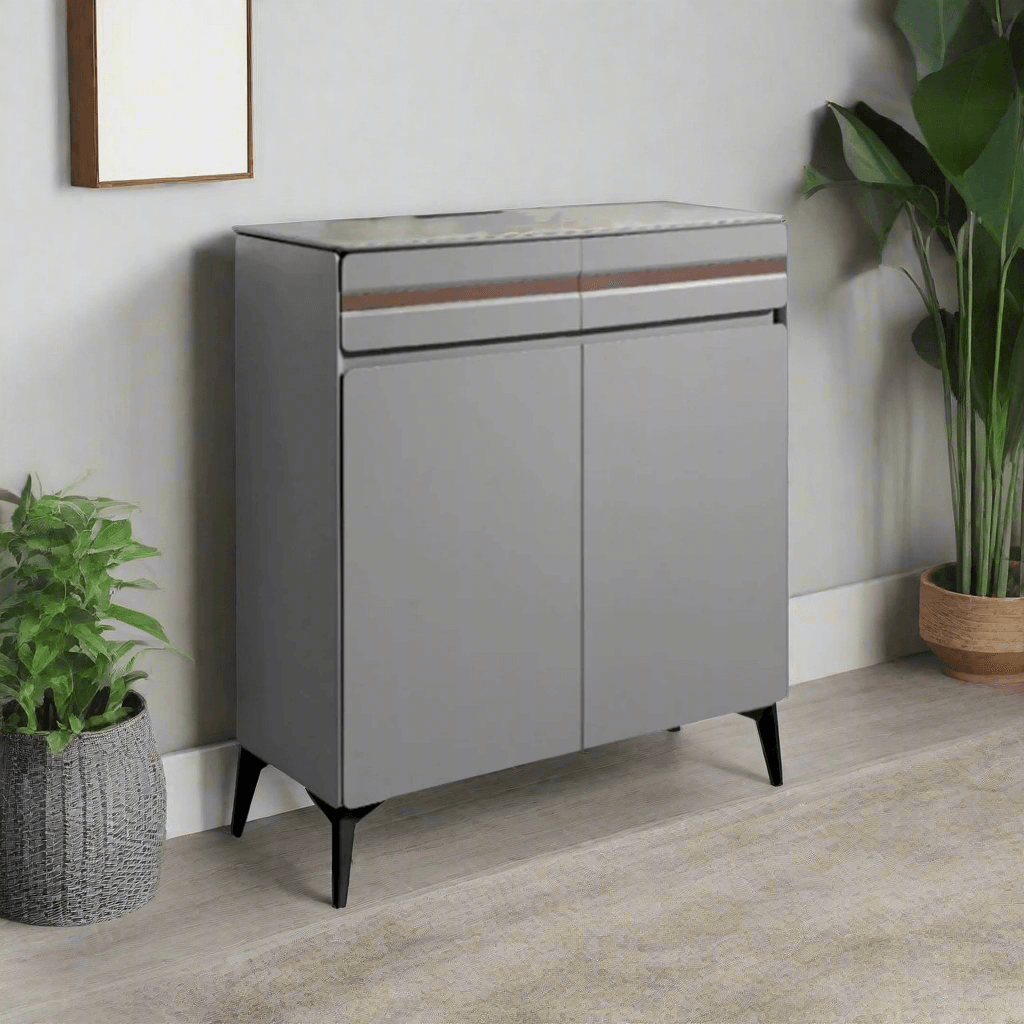 Evadne Grey 2 Door Shoe Cabinet