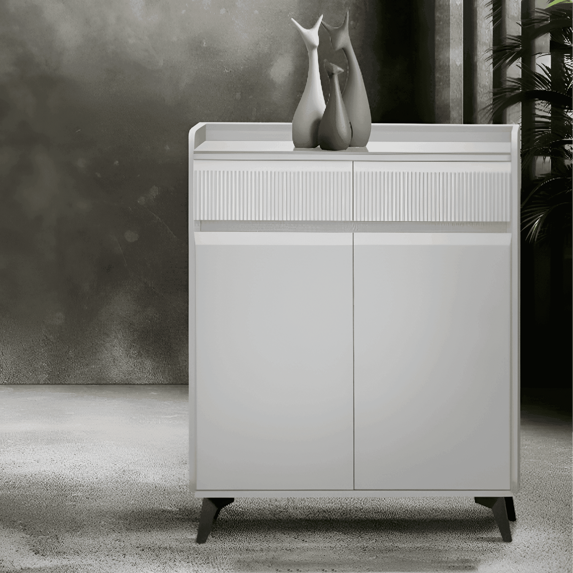 Evania 2 Door Shoe Cabinet with Sintered Stone Top