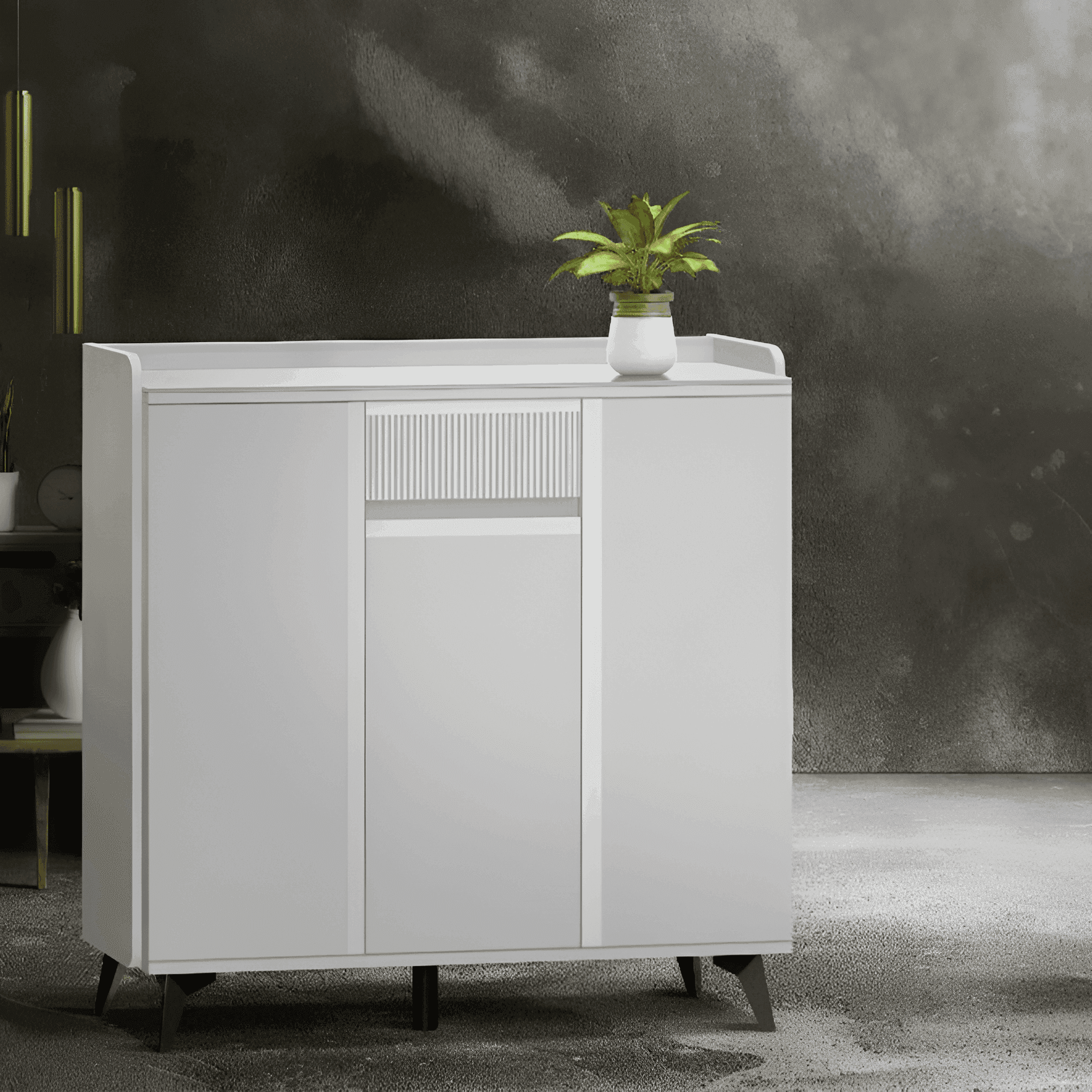 Evania 3 Door Shoe Cabinet with Sintered Stone Top