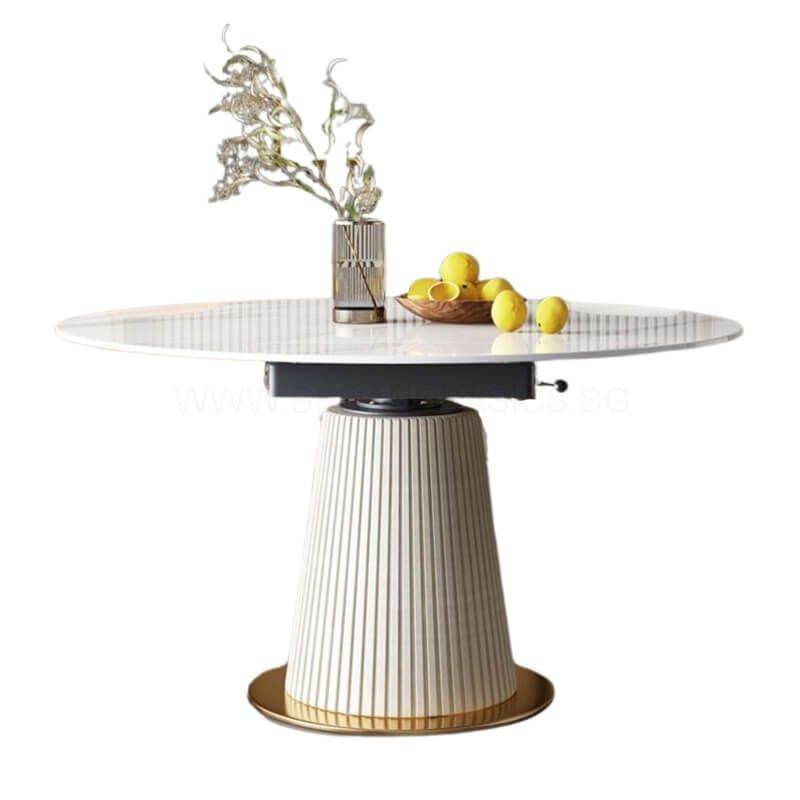 Fib Extendable Round Sintered Stone Dining Table