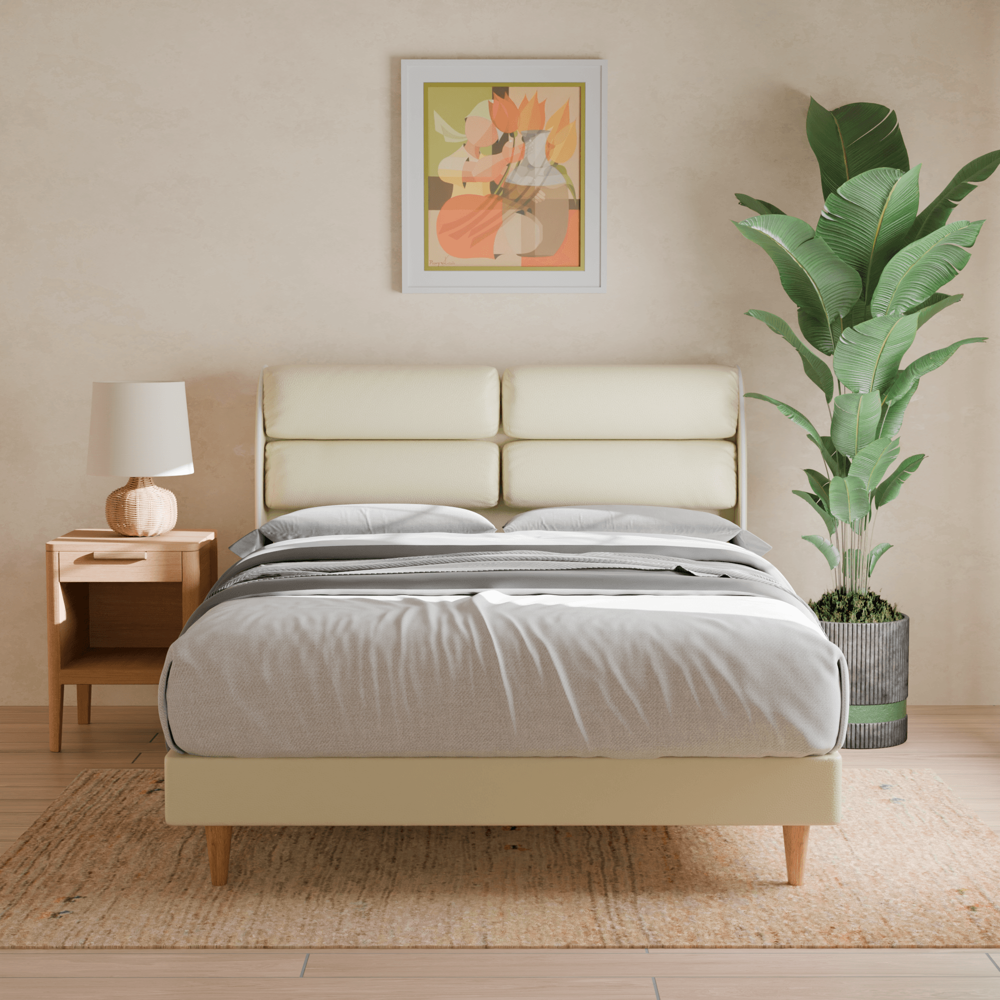 Fobbee Faux Leather Bed Frame