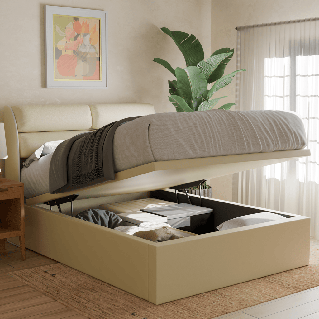 Fobbee Faux Leather Storage Bed