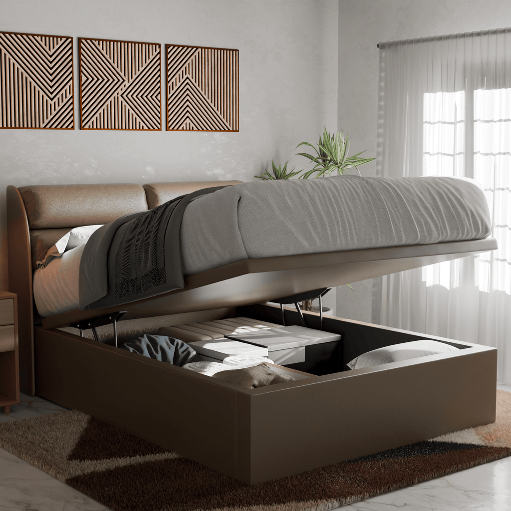 Fobbee Faux Leather Storage Bed