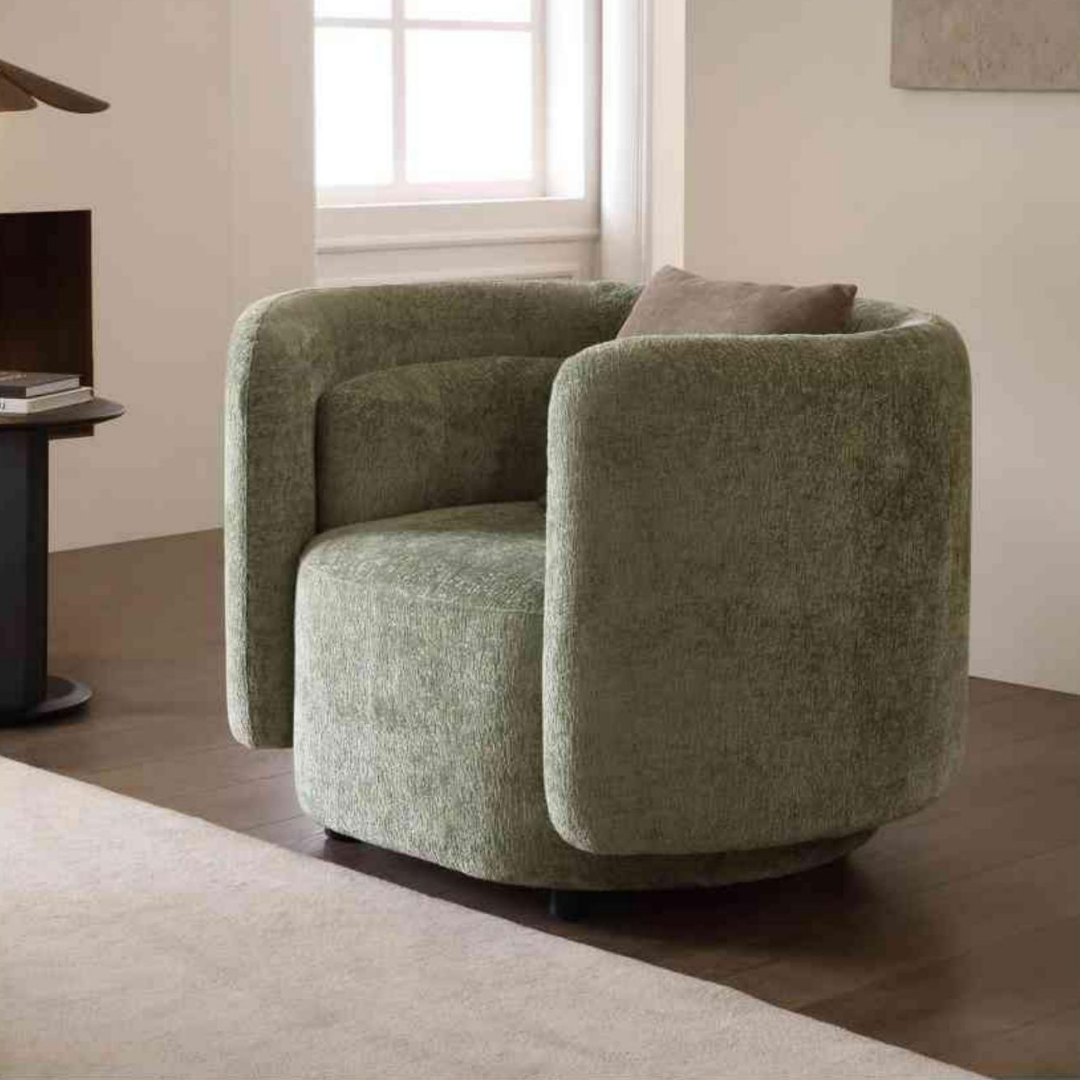 Gastone Teddy Fabric Sofa (Beige)