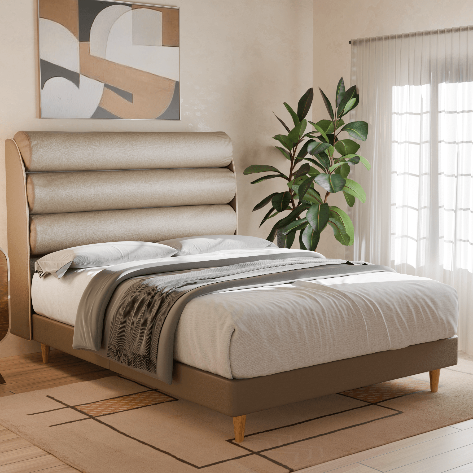 Gobbee Faux Leather Bed Frame