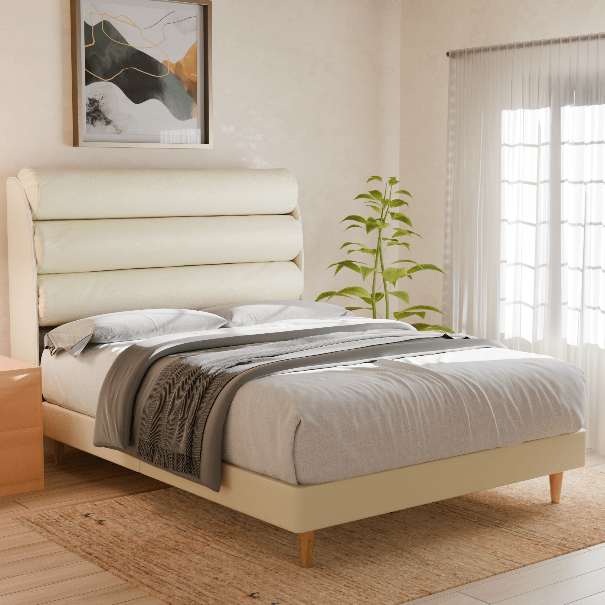 Gobbee Faux Leather Bed Frame