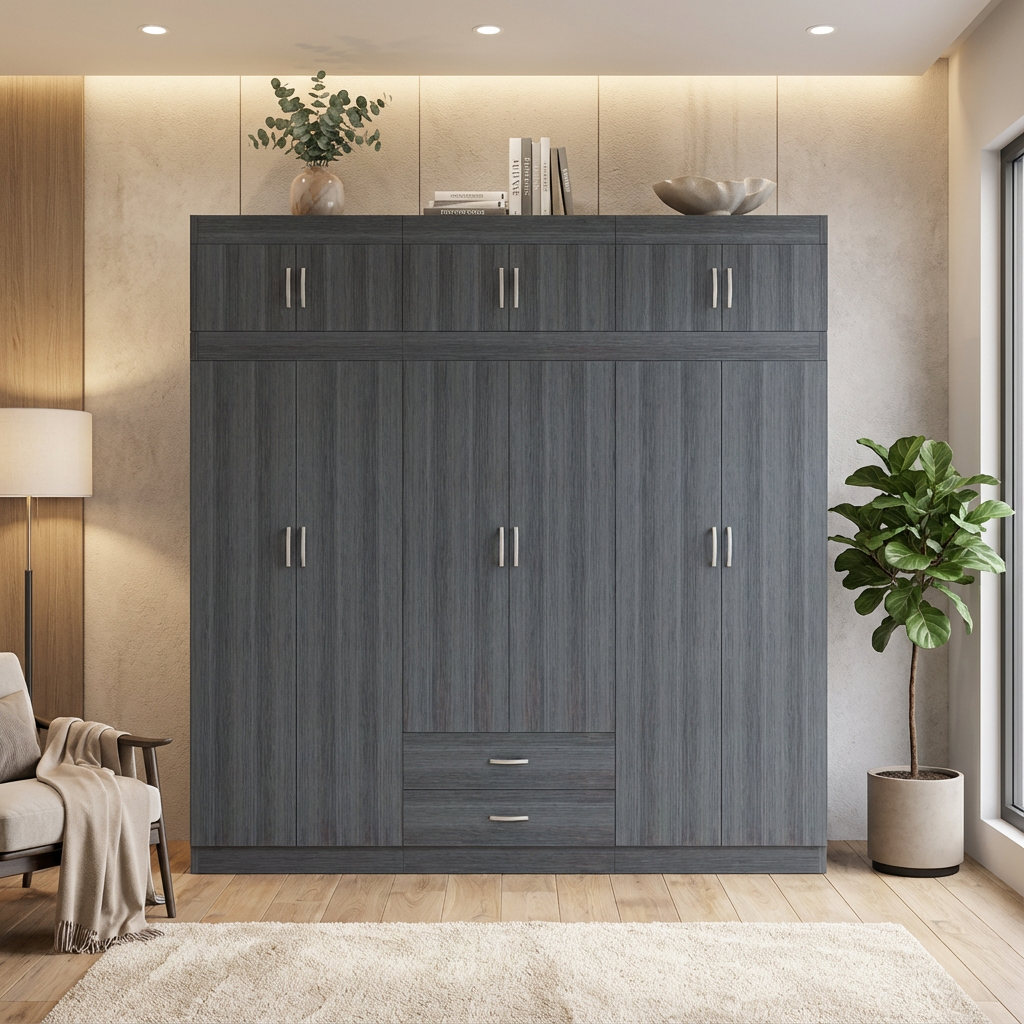 Quinton 6 Door Open Wardrobe with Top