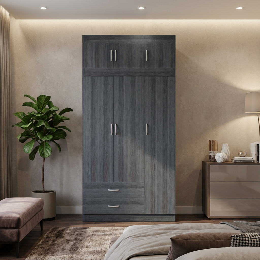Quinton 3 Door Open Wardrobe with Top