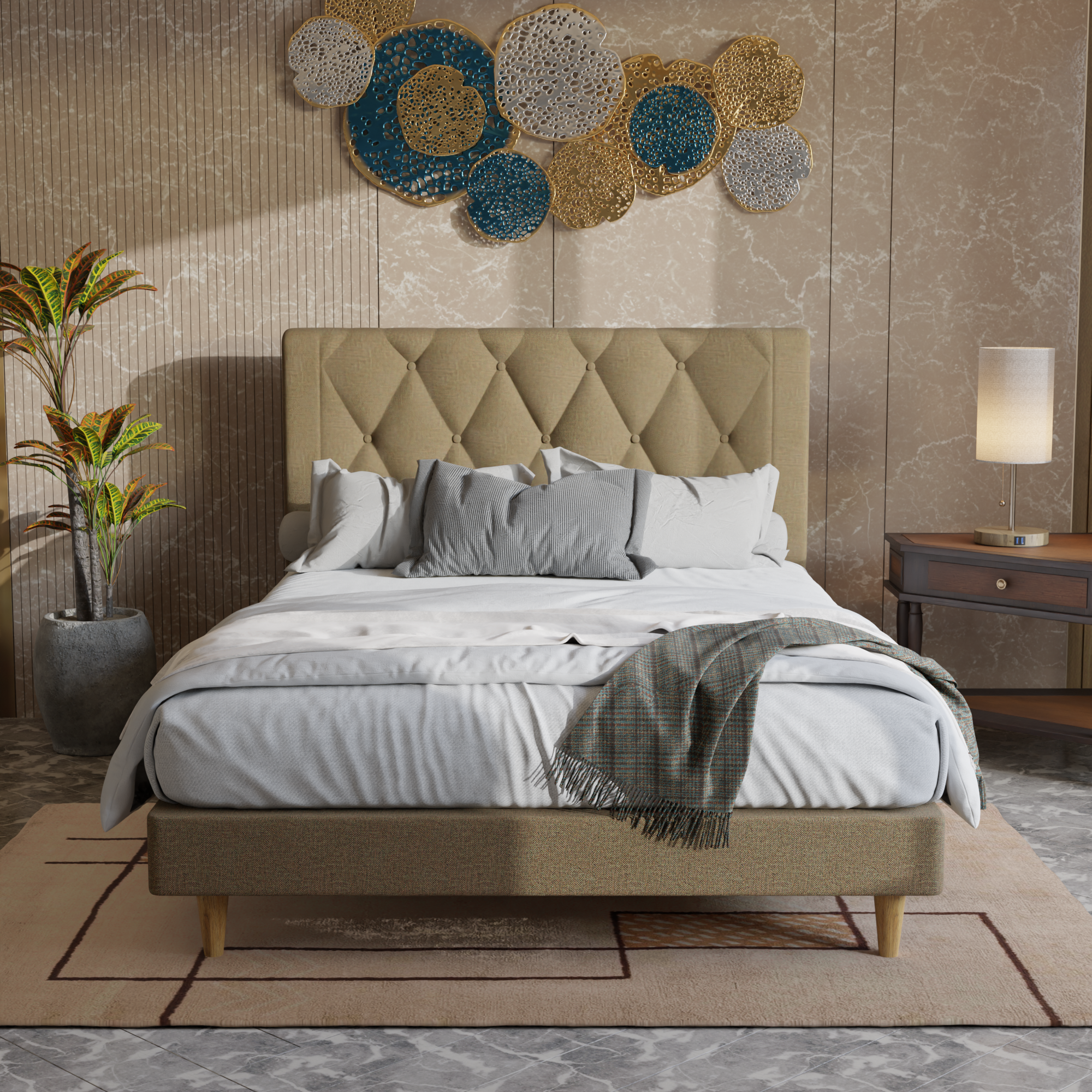 Hansen Fabric Bed Frame (Pet Friendly)