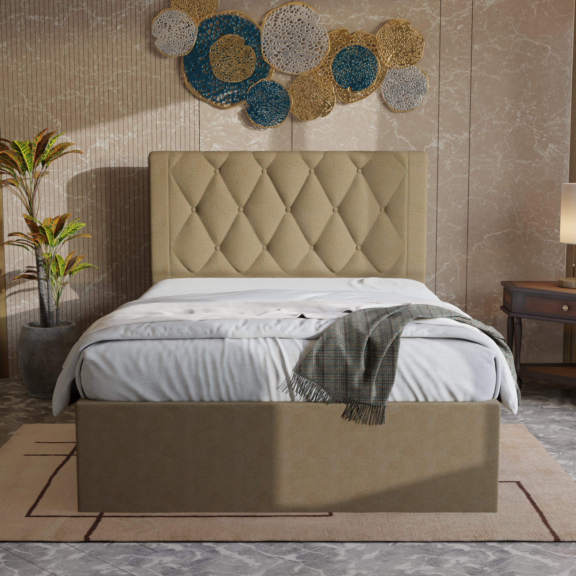 Hansen Fabric Drawer Bed Frame (Pet Friendly)