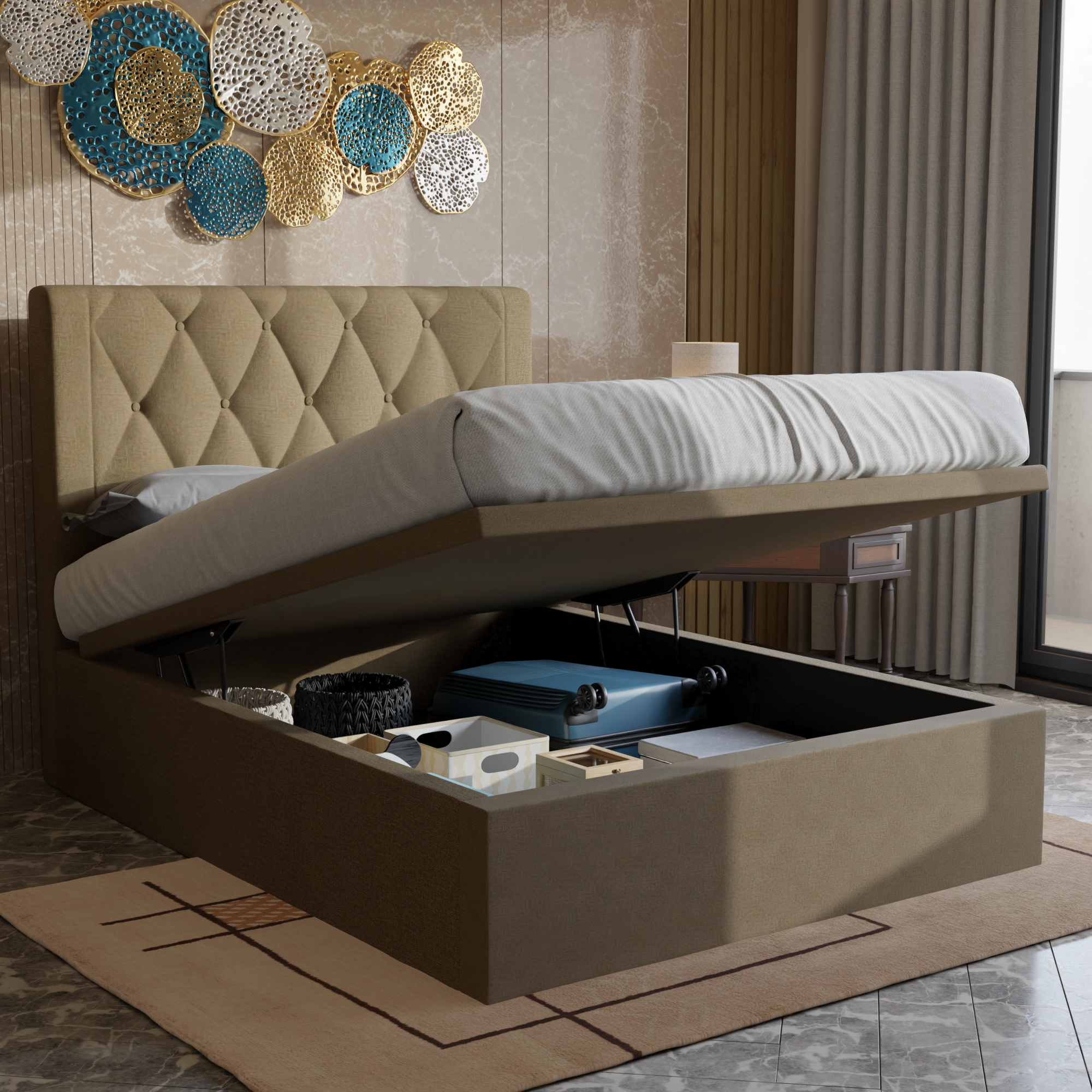 Hansen Fabric Storage Bed (Pet Friendly)