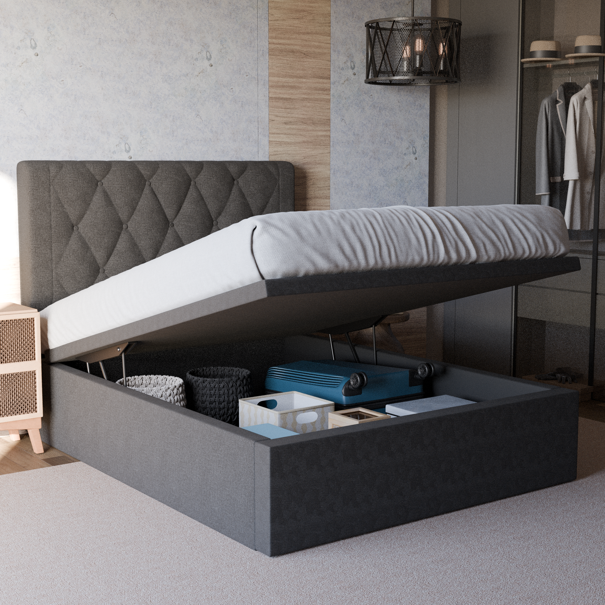Hansen Fabric Storage Bed (Pet Friendly)