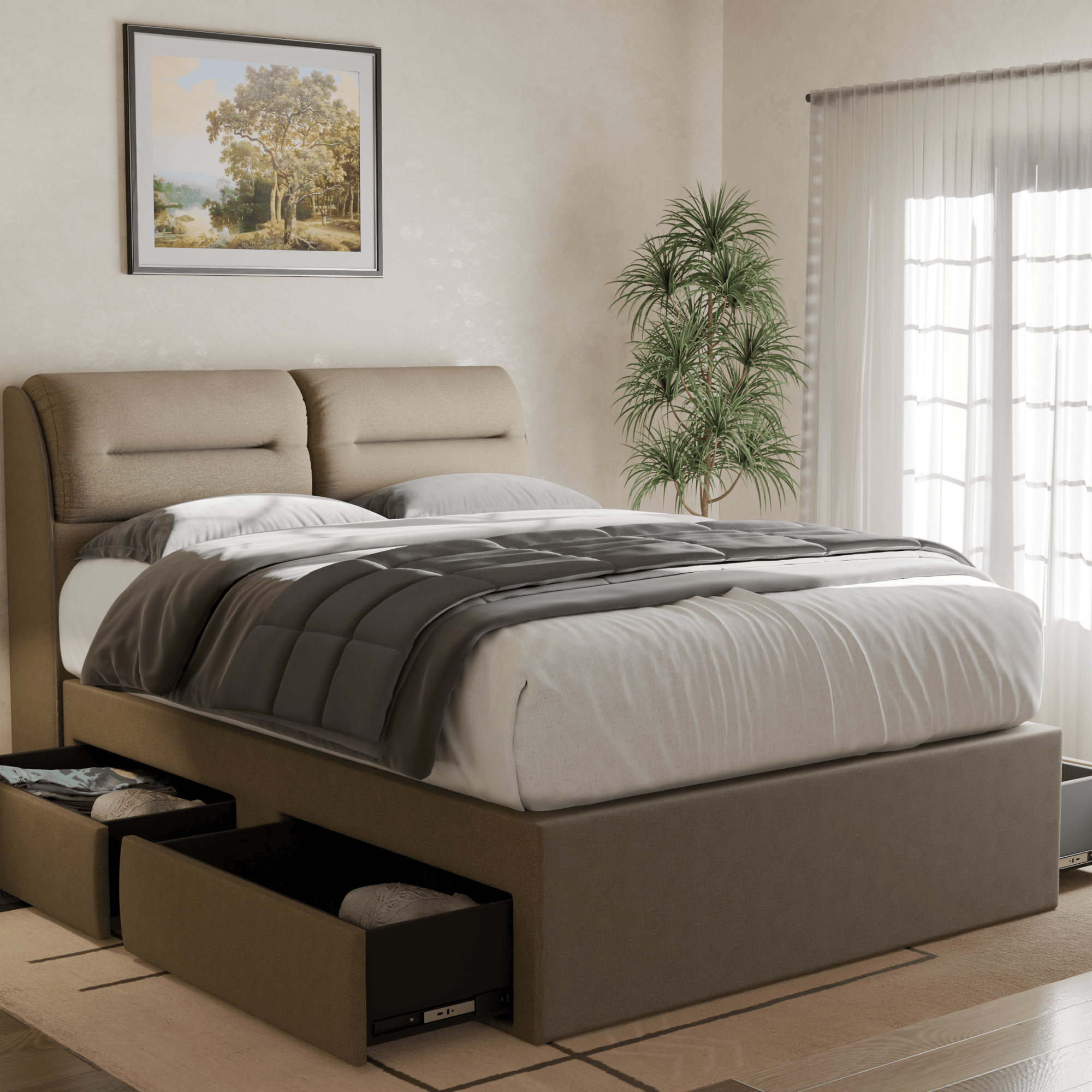 Hanubee Fabric Drawer Bed (Water Repellent)