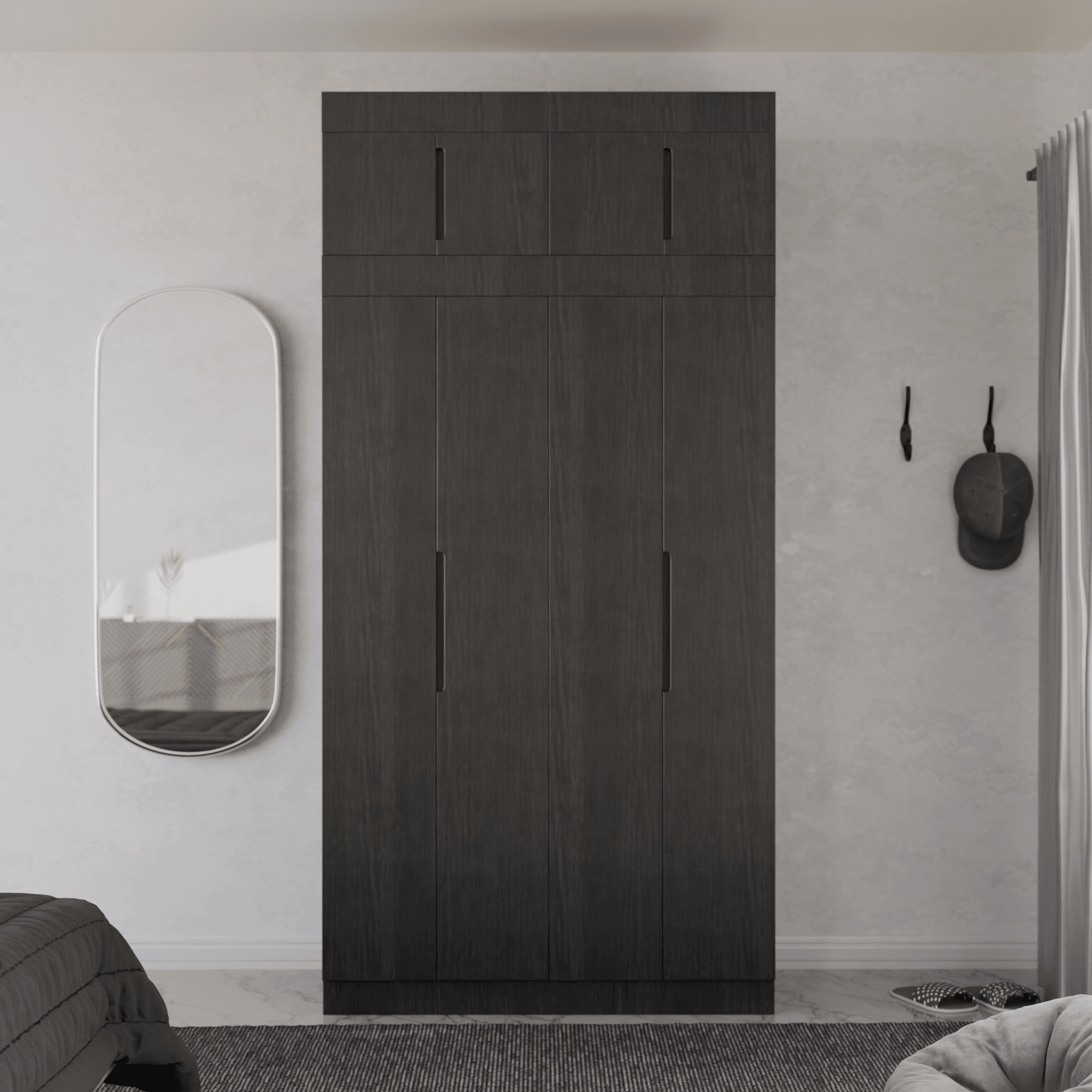 Harris 4 Door Open Wardrobe with Top