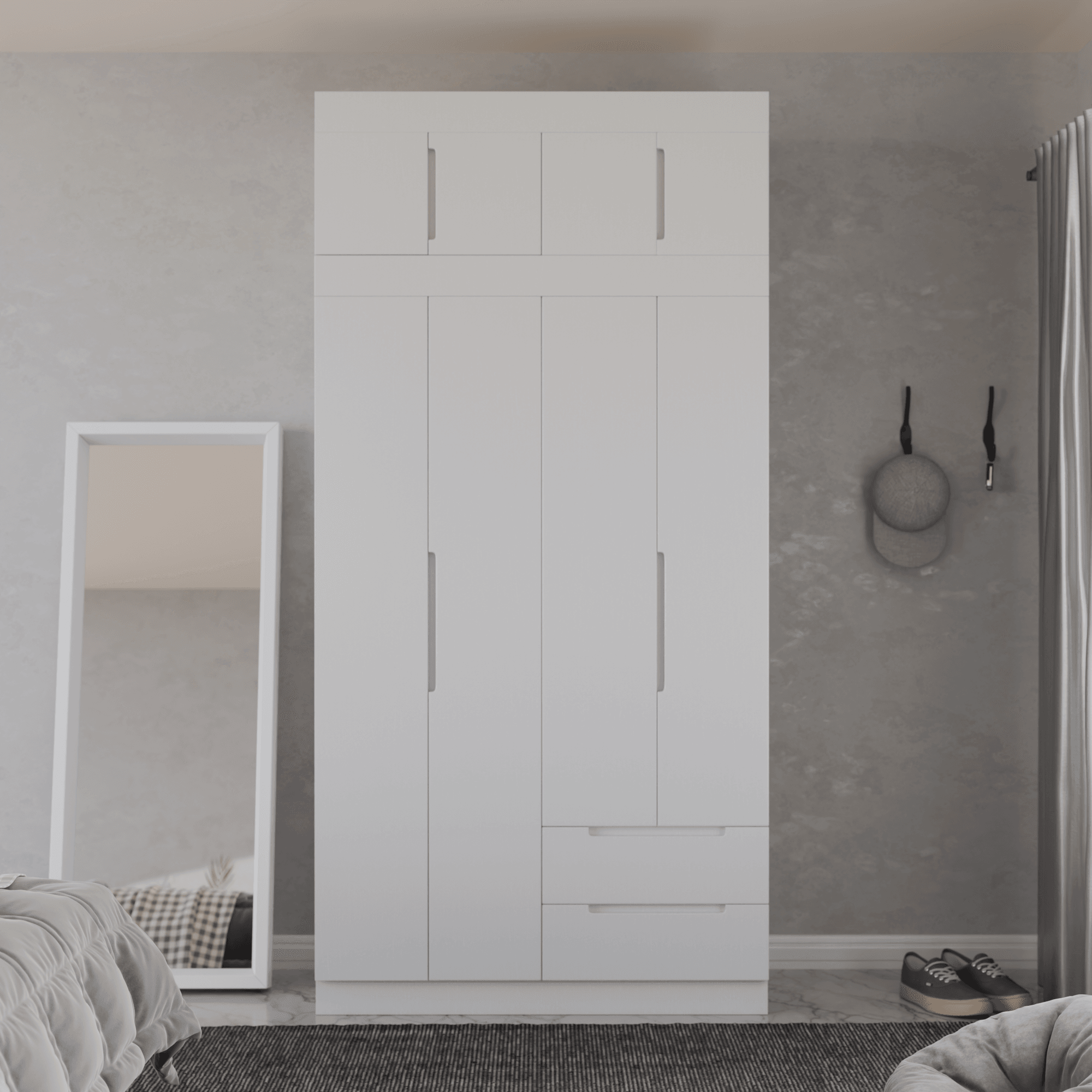 Harrison 4 Door Open Wardrobe with Top