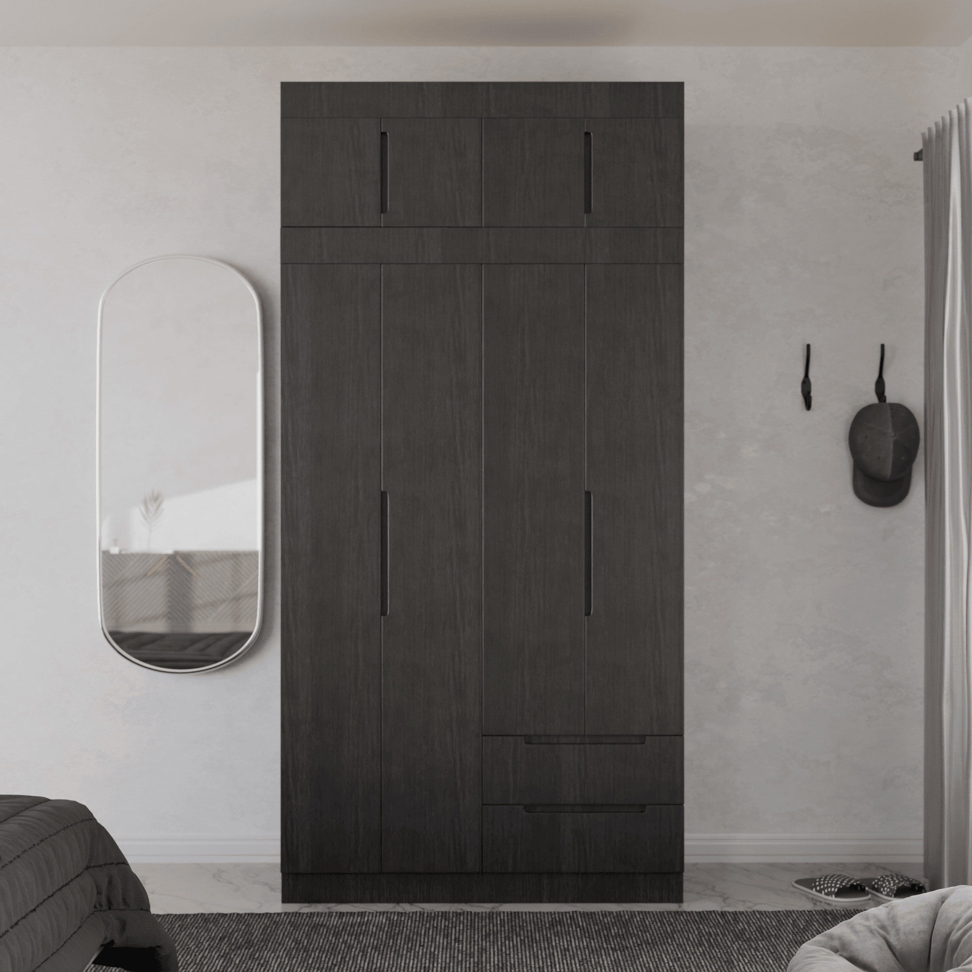 Harrison 4 Door Open Wardrobe with Top