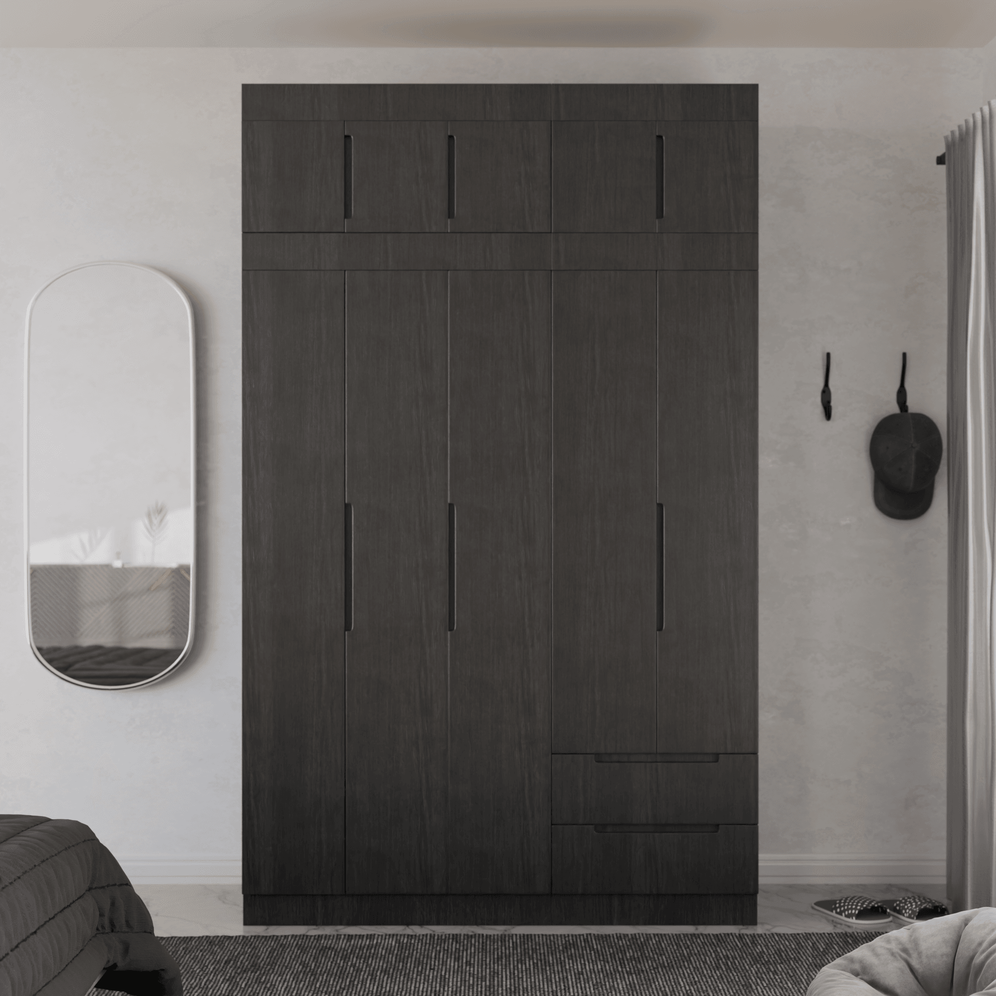 Harrison 5 Door Open Wardrobe with Top