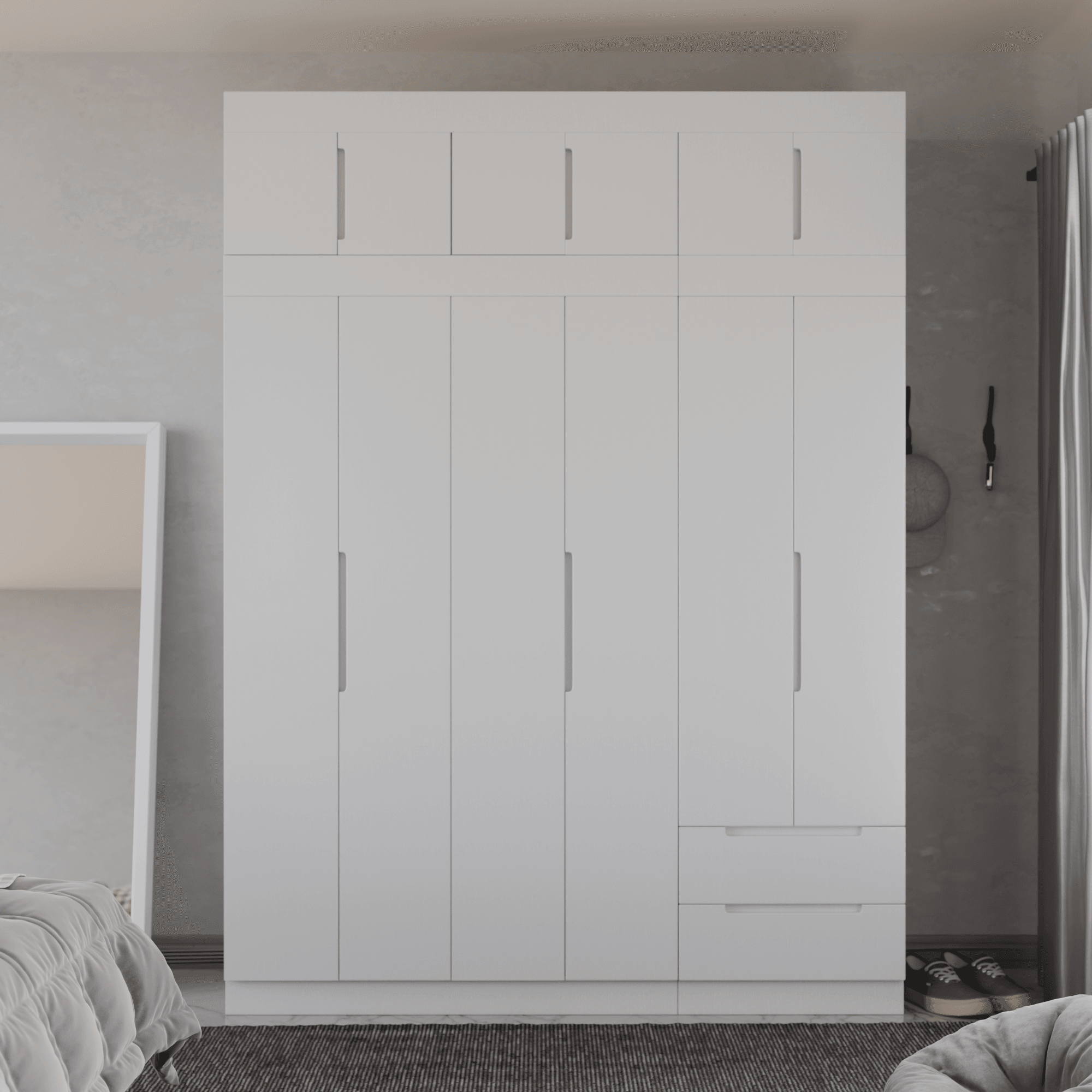 Harrison 6 Door Open Wardrobe with Top
