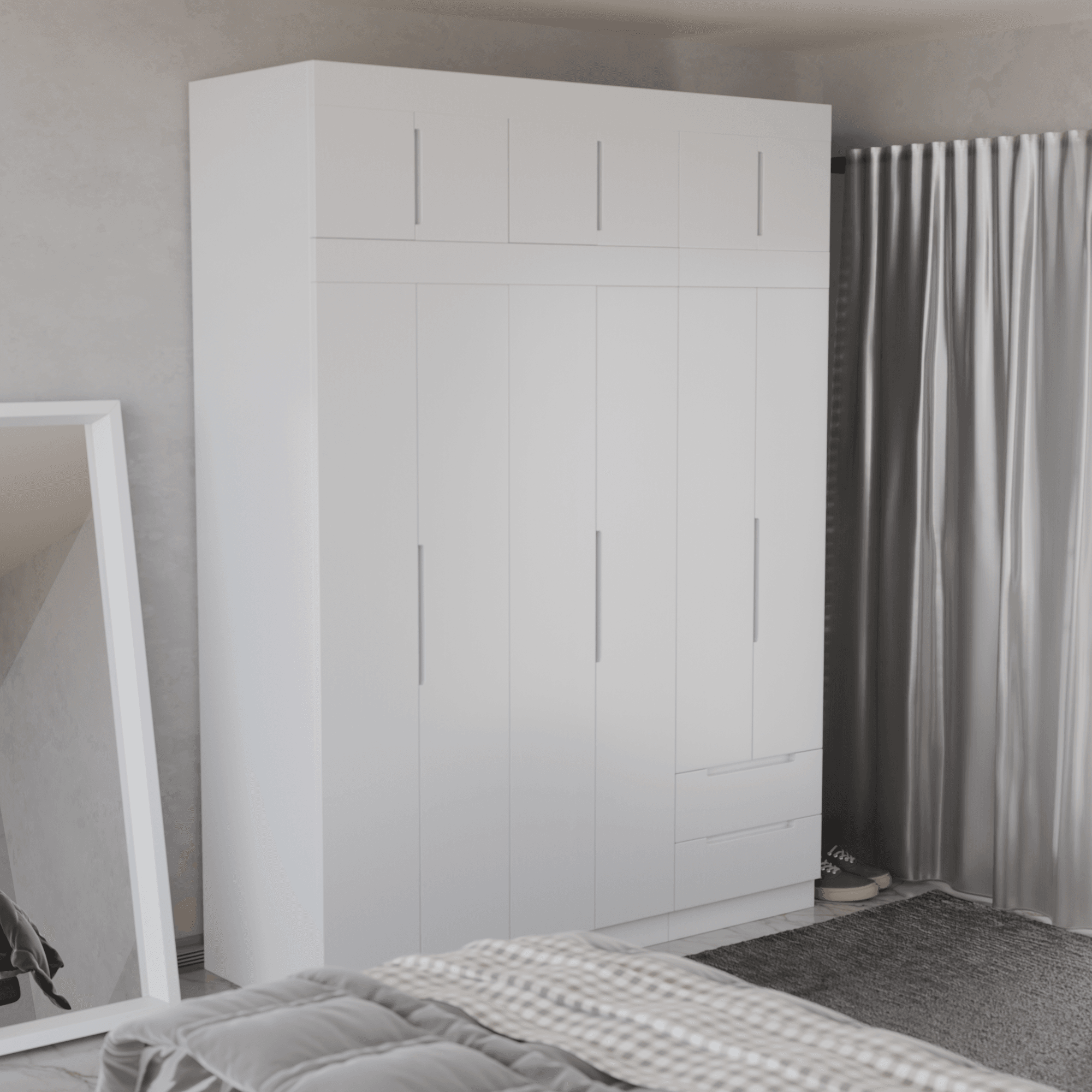 Harrison 6 Door Open Wardrobe with Top