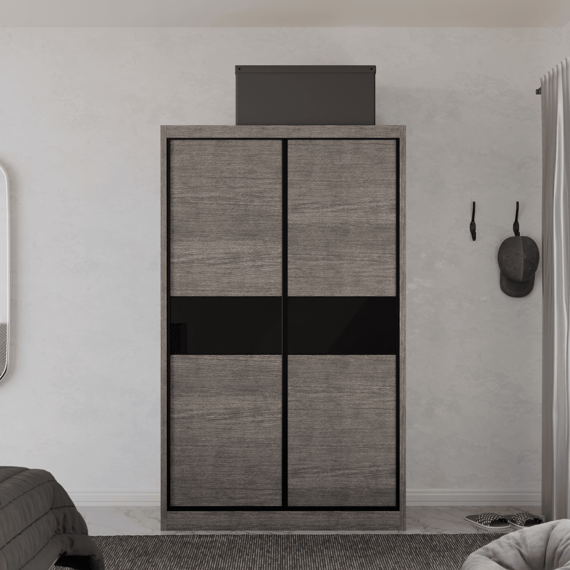 Helene Modular Wardrobe (Black Glass)