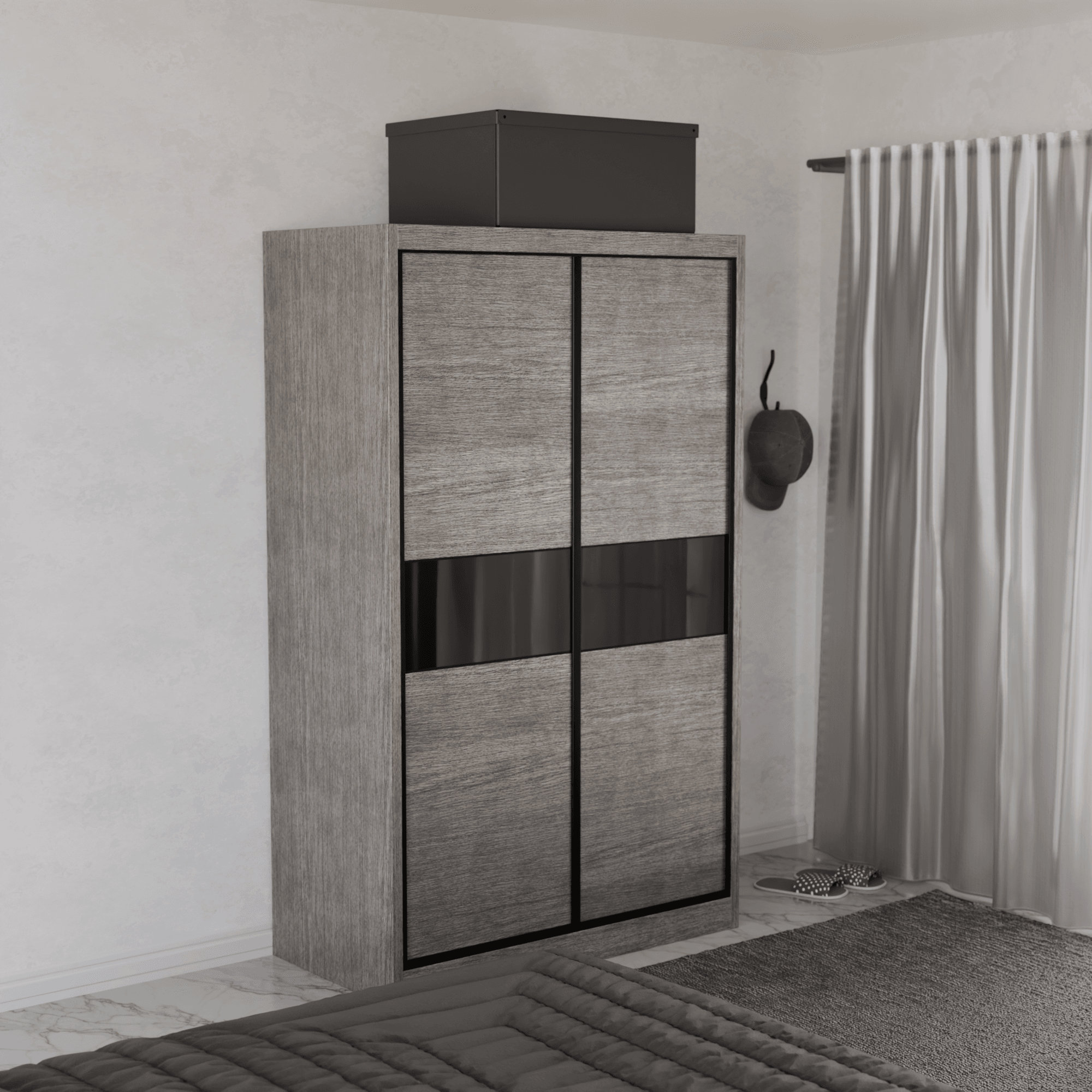 Helene Modular Wardrobe (Black Glass)
