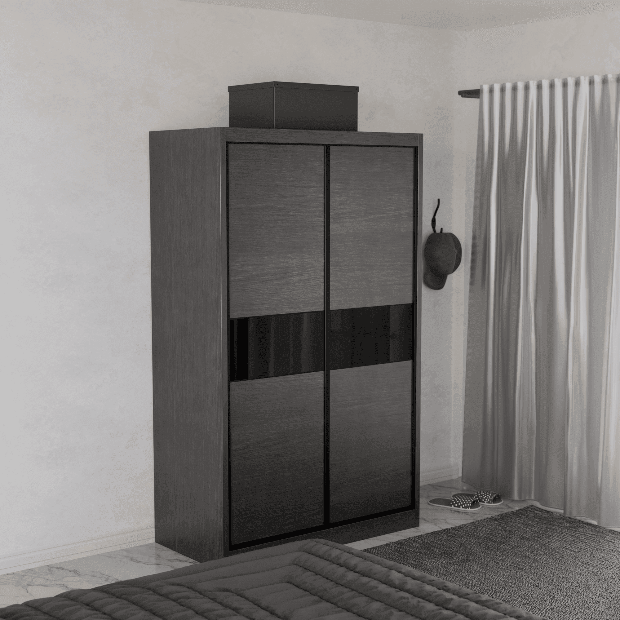 Helene Modular Wardrobe (Black Glass)
