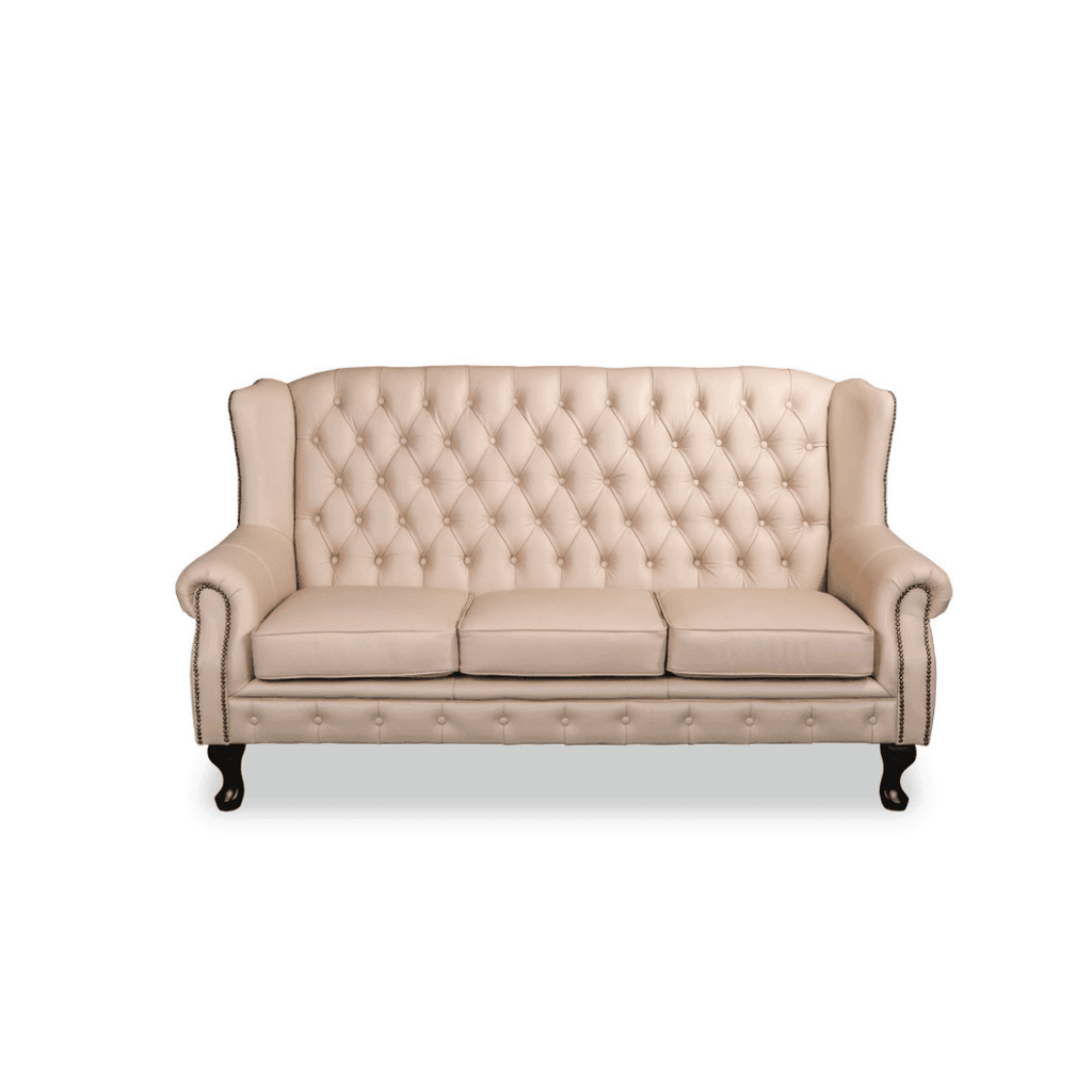 Himore Chesterfield Highback Premium Leather Sofa