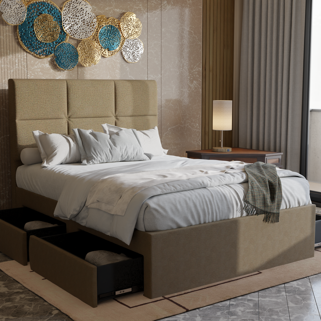 Jarvis Fabric Drawer Bed Frame (Pet Friendly Fabric)